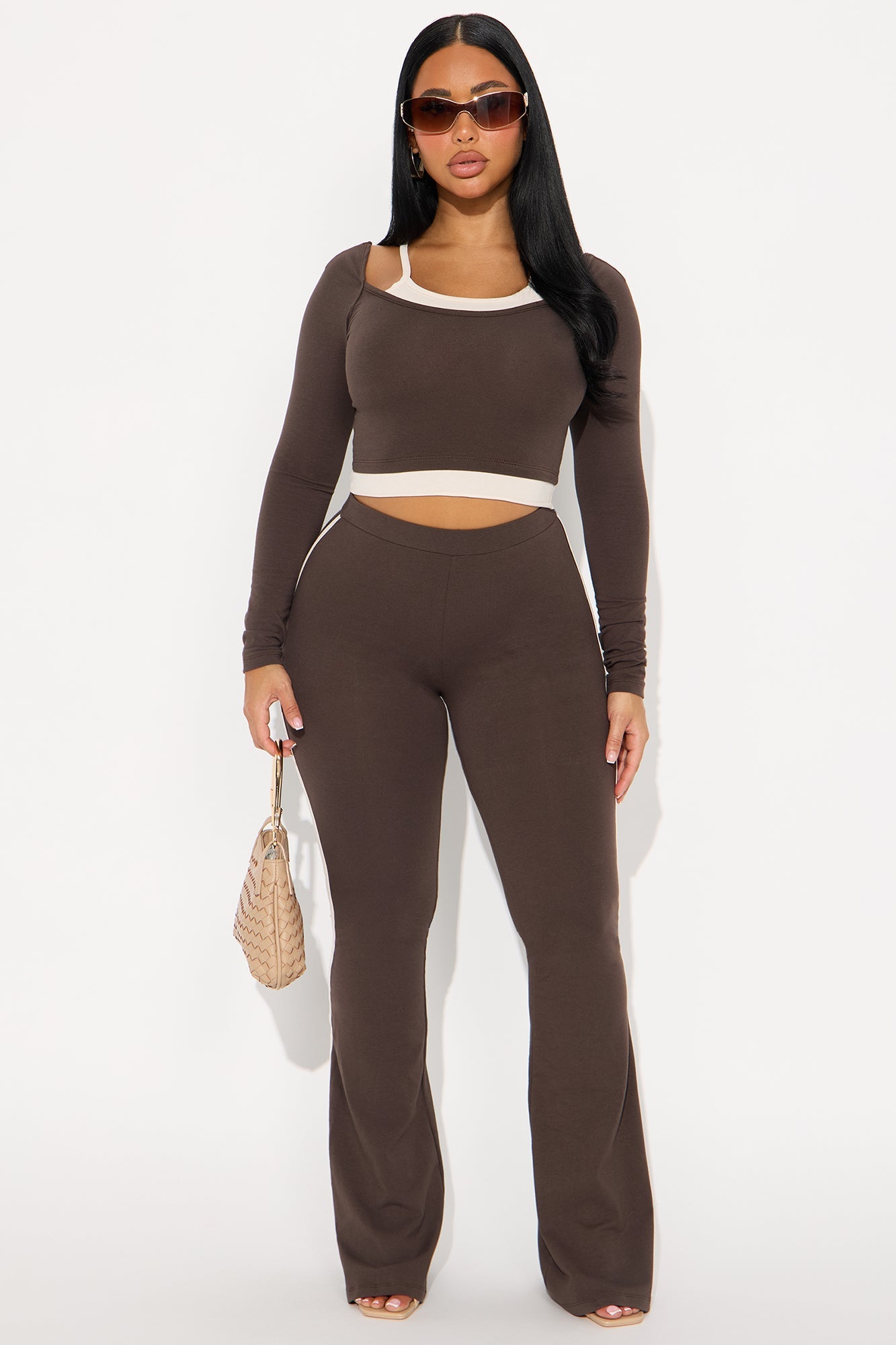 Double Up Pant Set - Brown