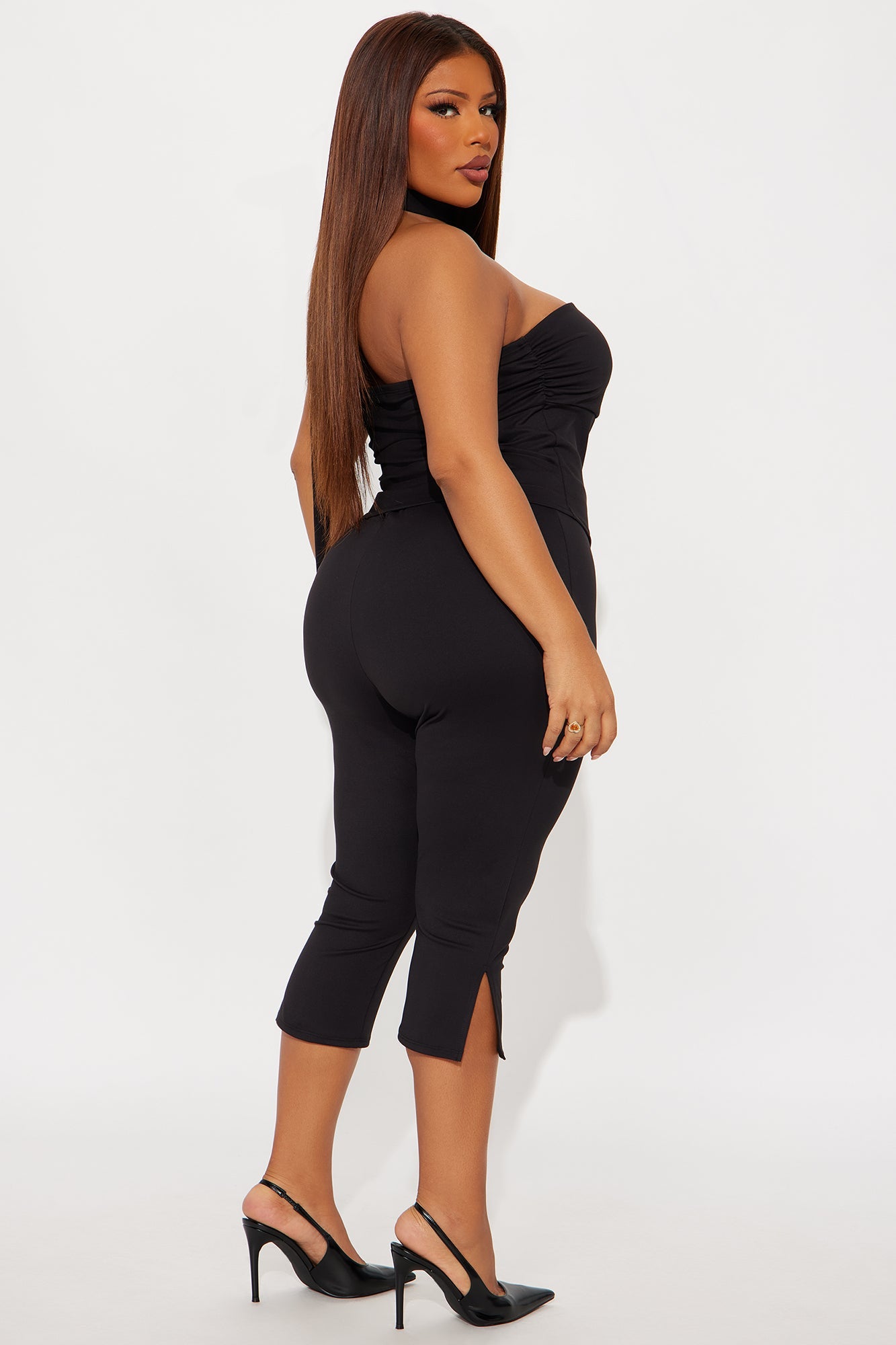 Ava 3 Piece Capri Set - Black
