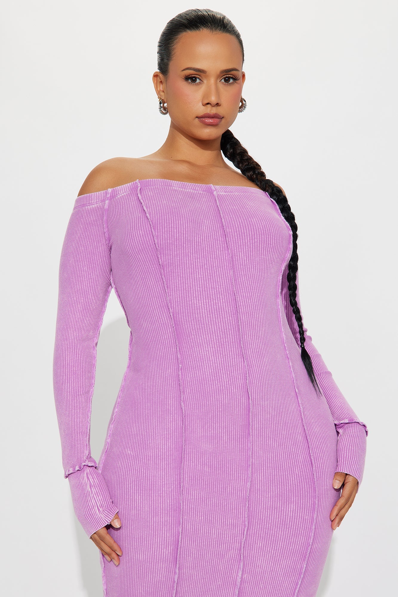 Randi Washed Ribbed Maxi Dress - Lilac