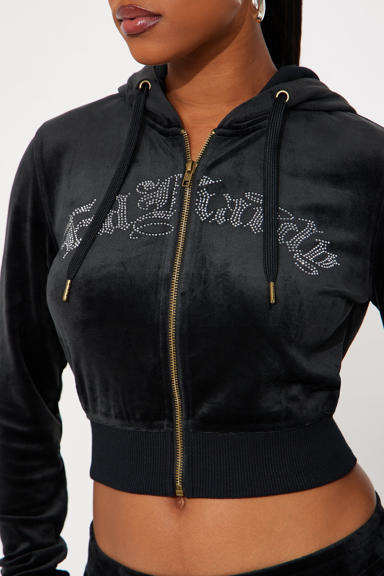Ed Hardy Silver Tiger Velour Pant Set - Black