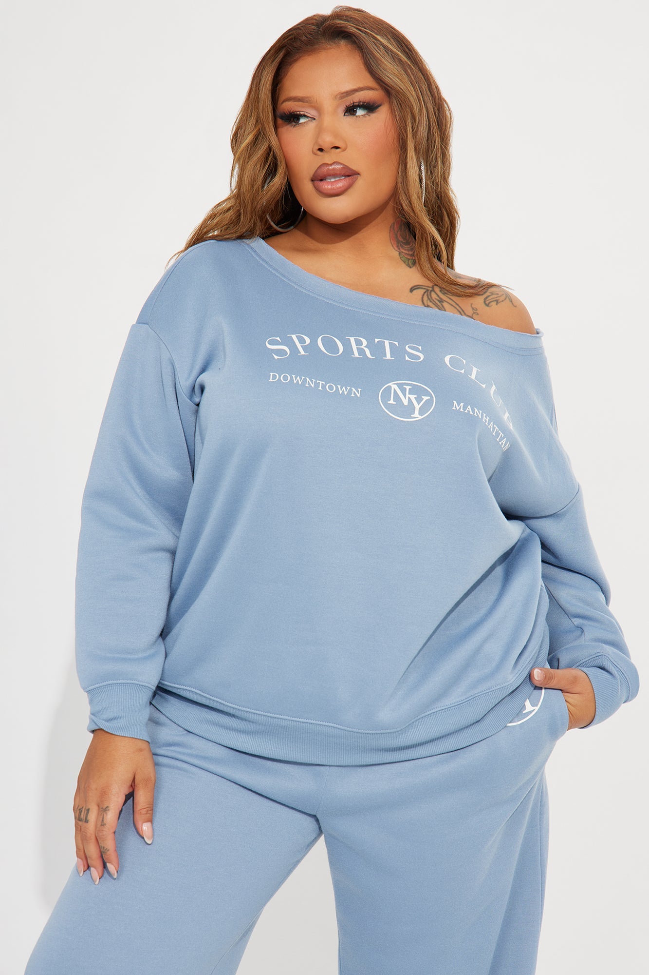 Around The World Fleece Pant Set - Blue