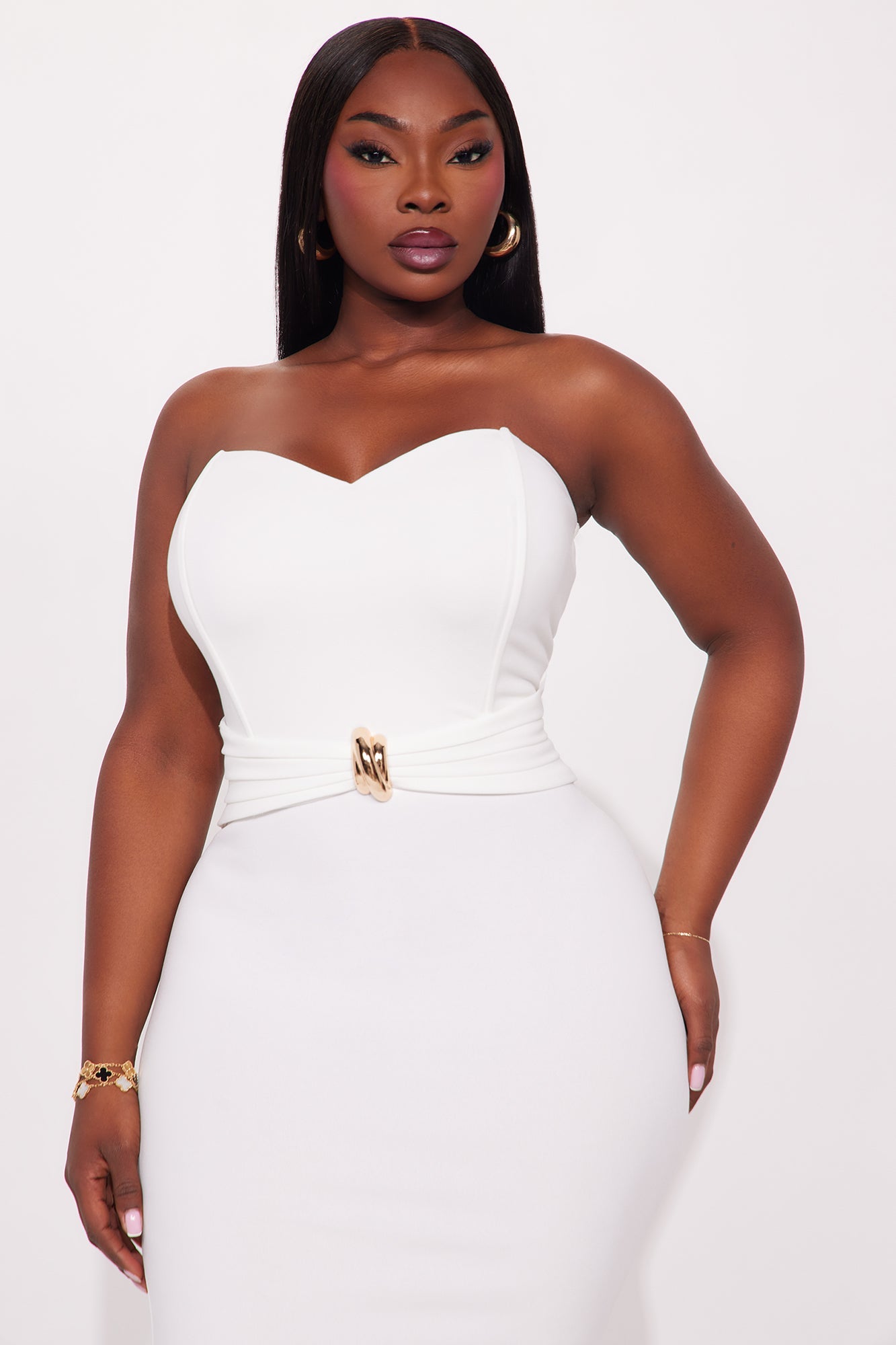 Alina Crepe Maxi Dress - White