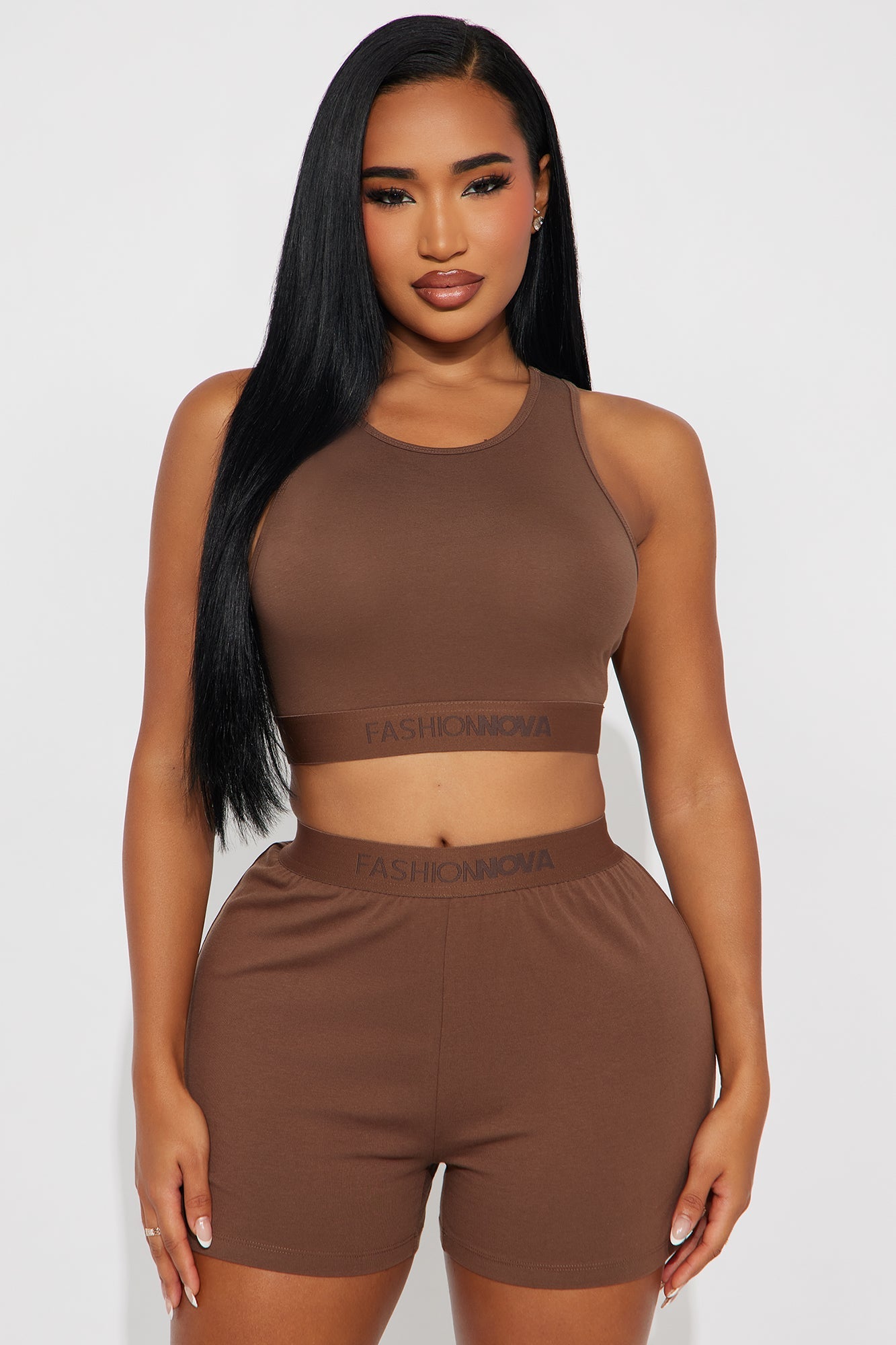 FN Mood High Neck Cotton Bra - Chocolate
