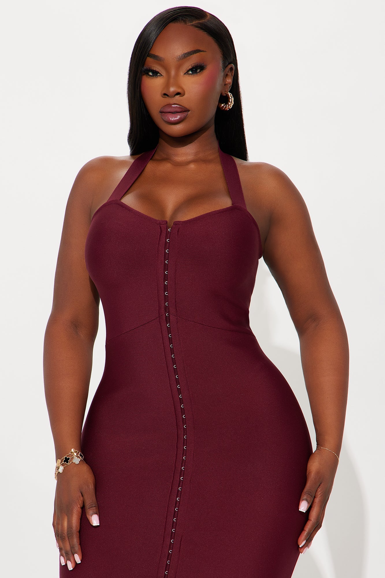 In Your Dreams Bandage Maxi Dress - Burgundy