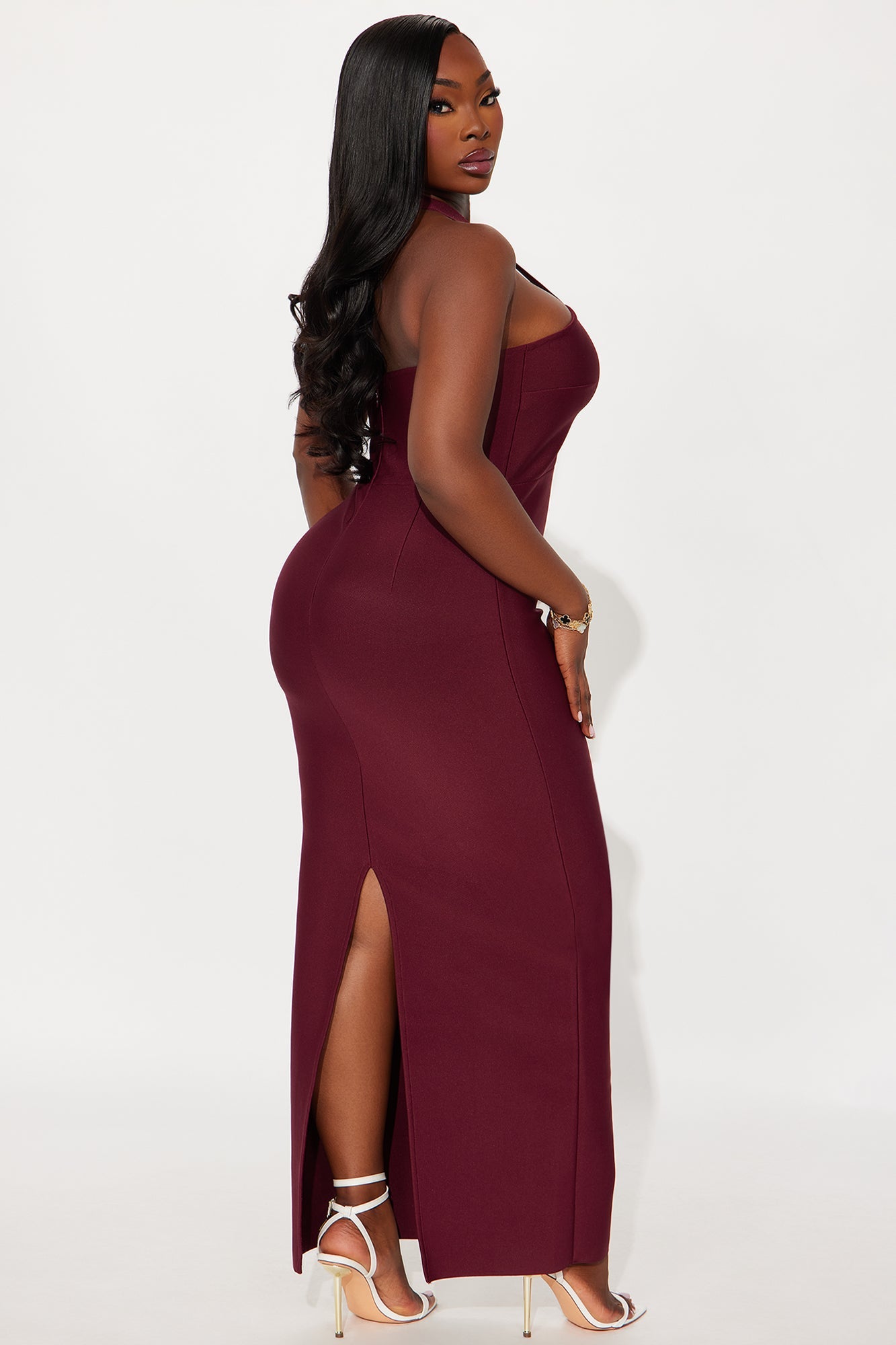 In Your Dreams Bandage Maxi Dress - Burgundy
