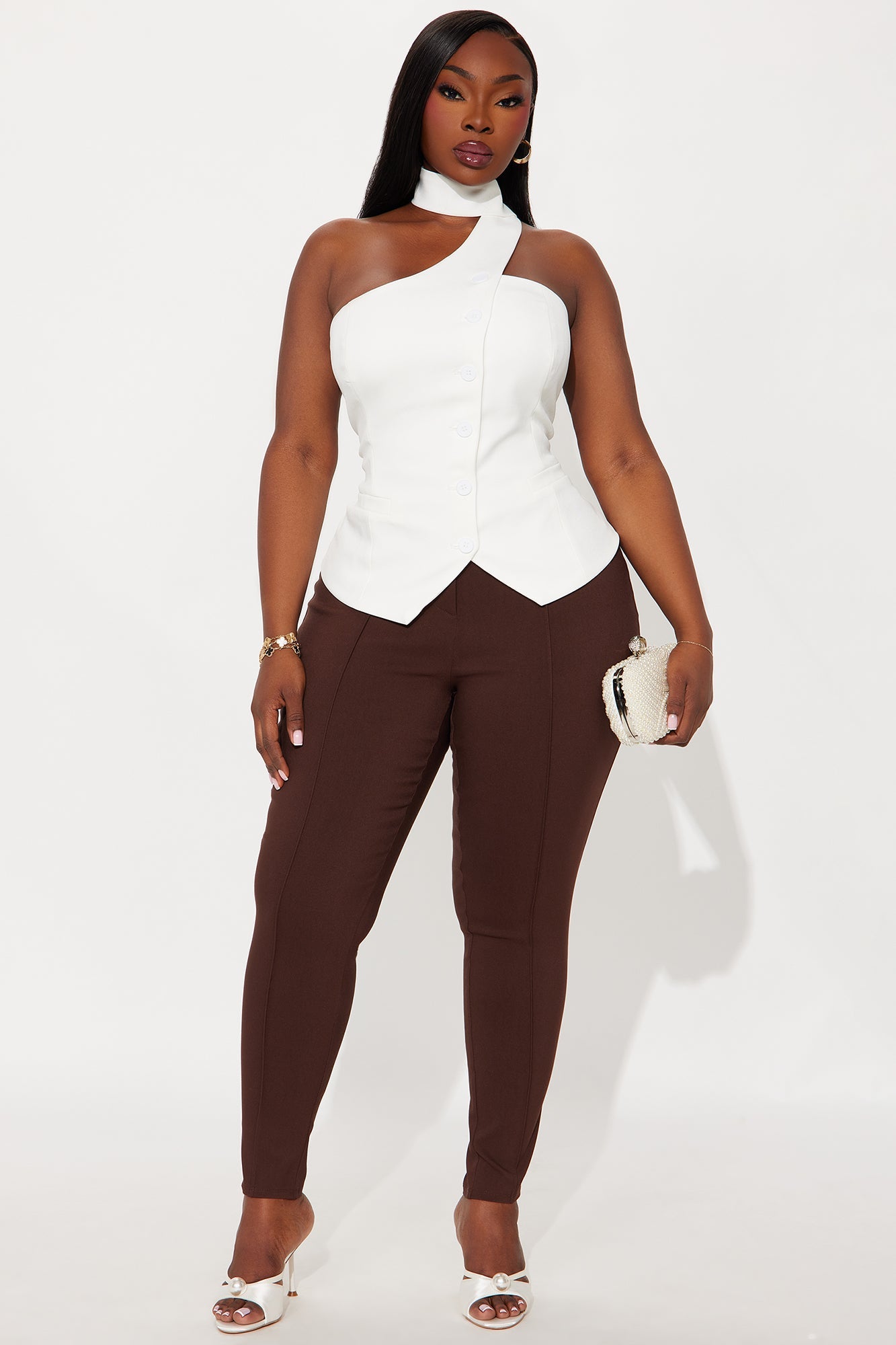 Raise The Bar Skinny Trouser - Chocolate