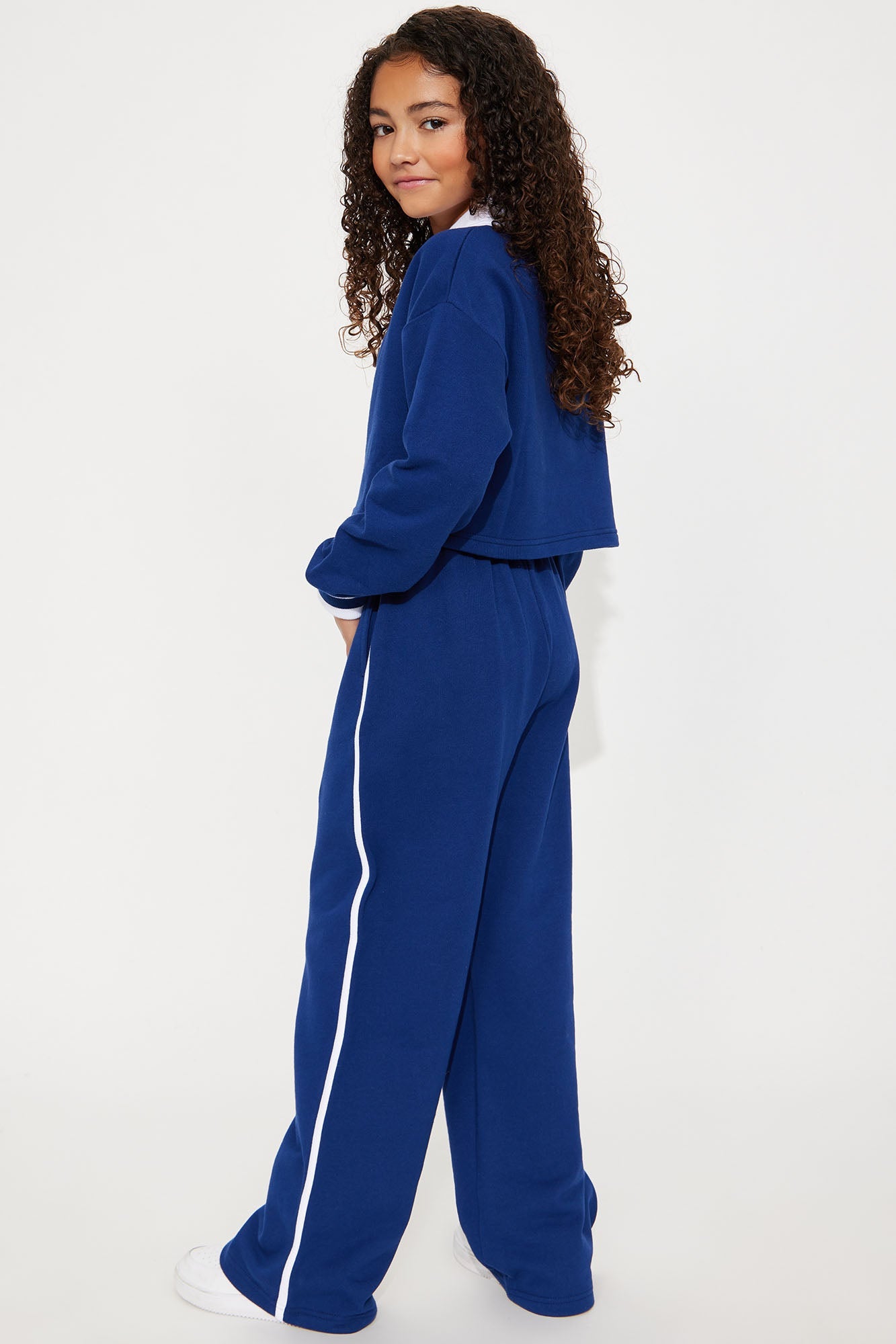 Mini Country Club Polo Fleece Pant Set - Navy