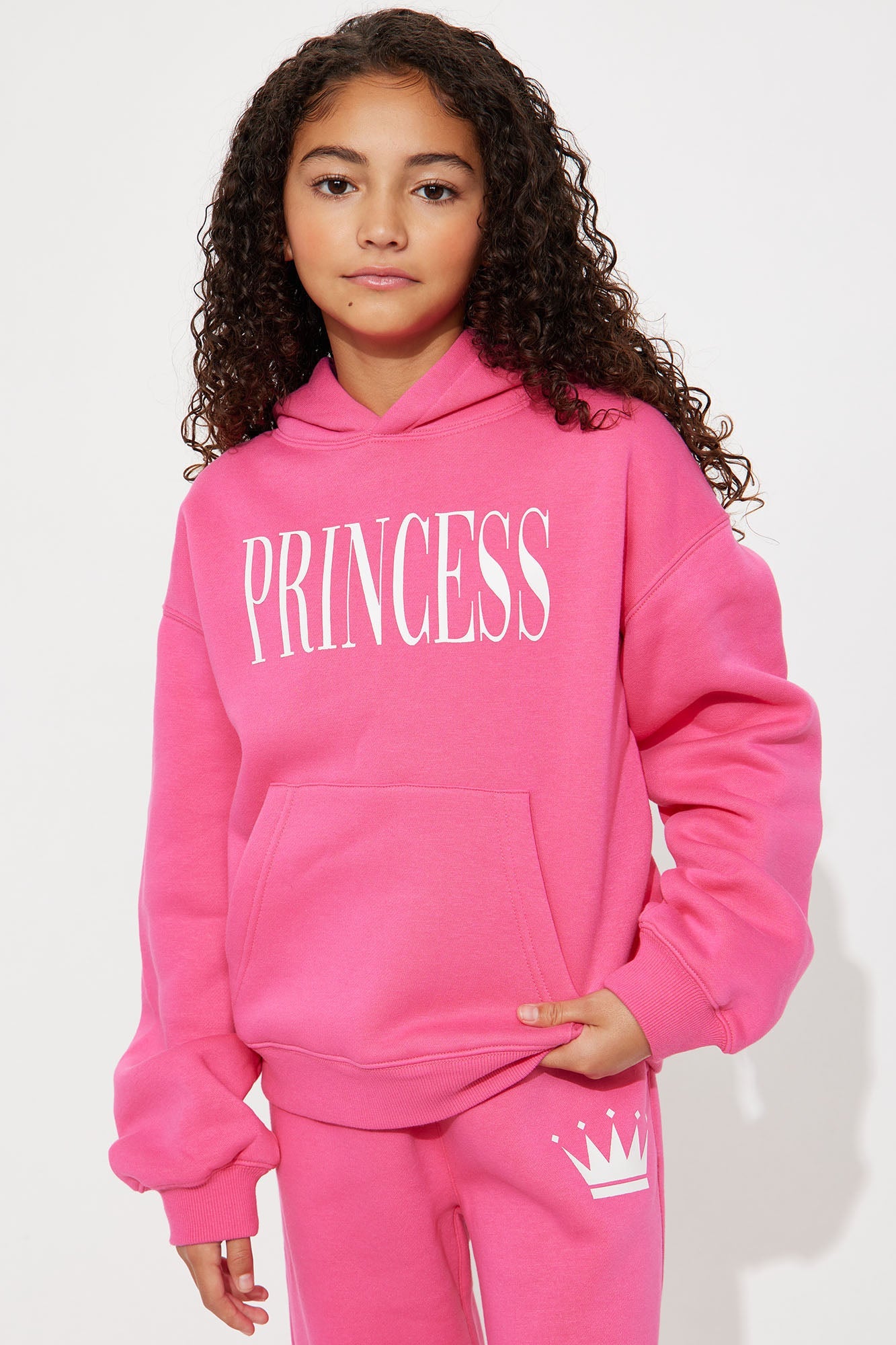 Family Goals Mini Princess Hoodie - Hot Pink
