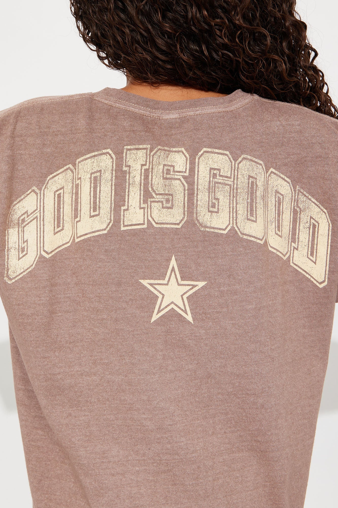 Mini God Is Forever Good Washed Tee - Brown
