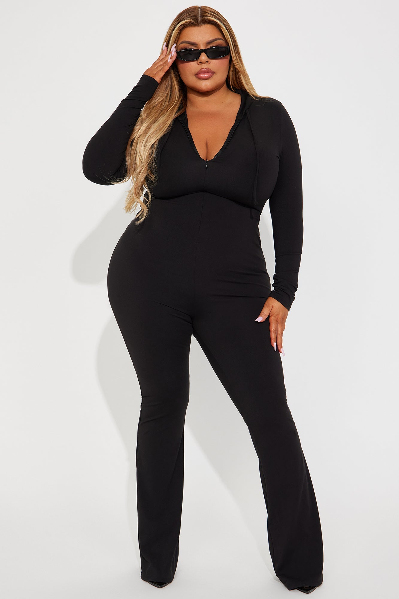 Luna Zip Up Jumpsuit - Black