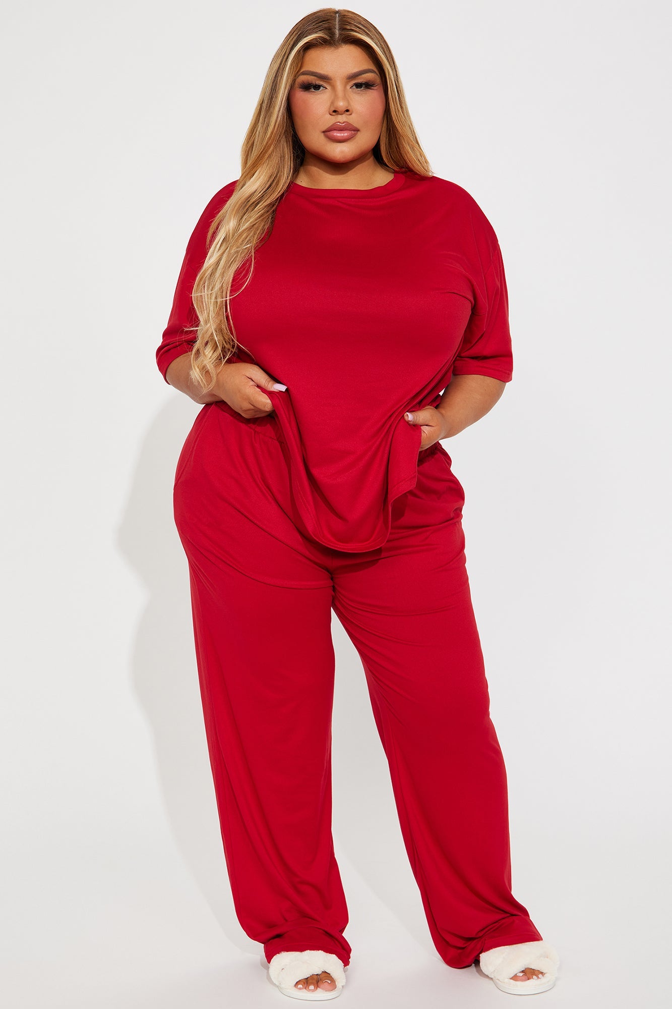 Relax Mood PJ Pant Set - DarkRed