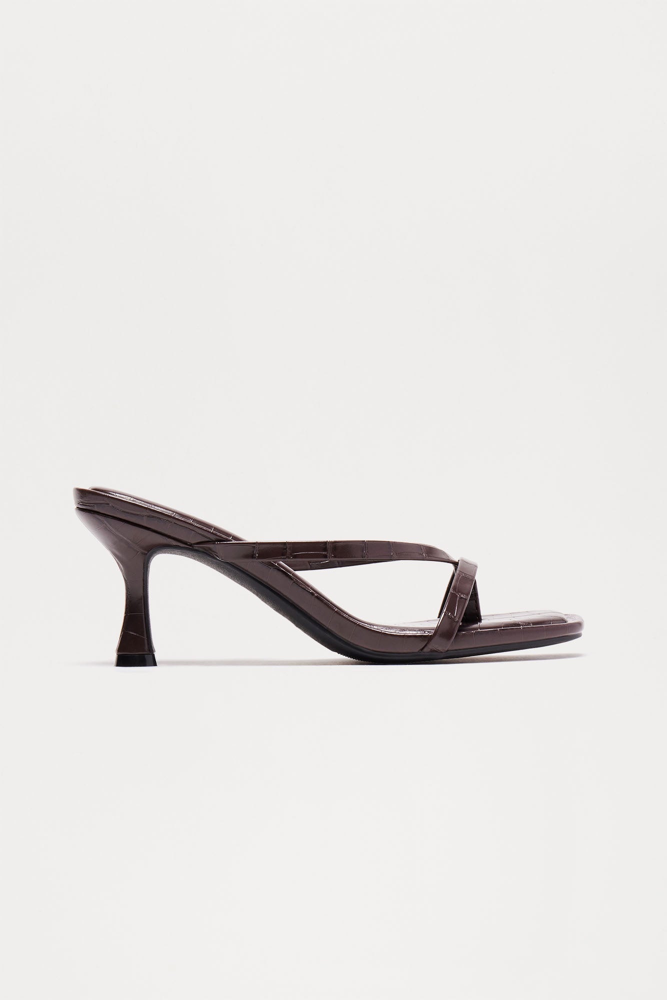 Panama Thong Mules - Brown Croc