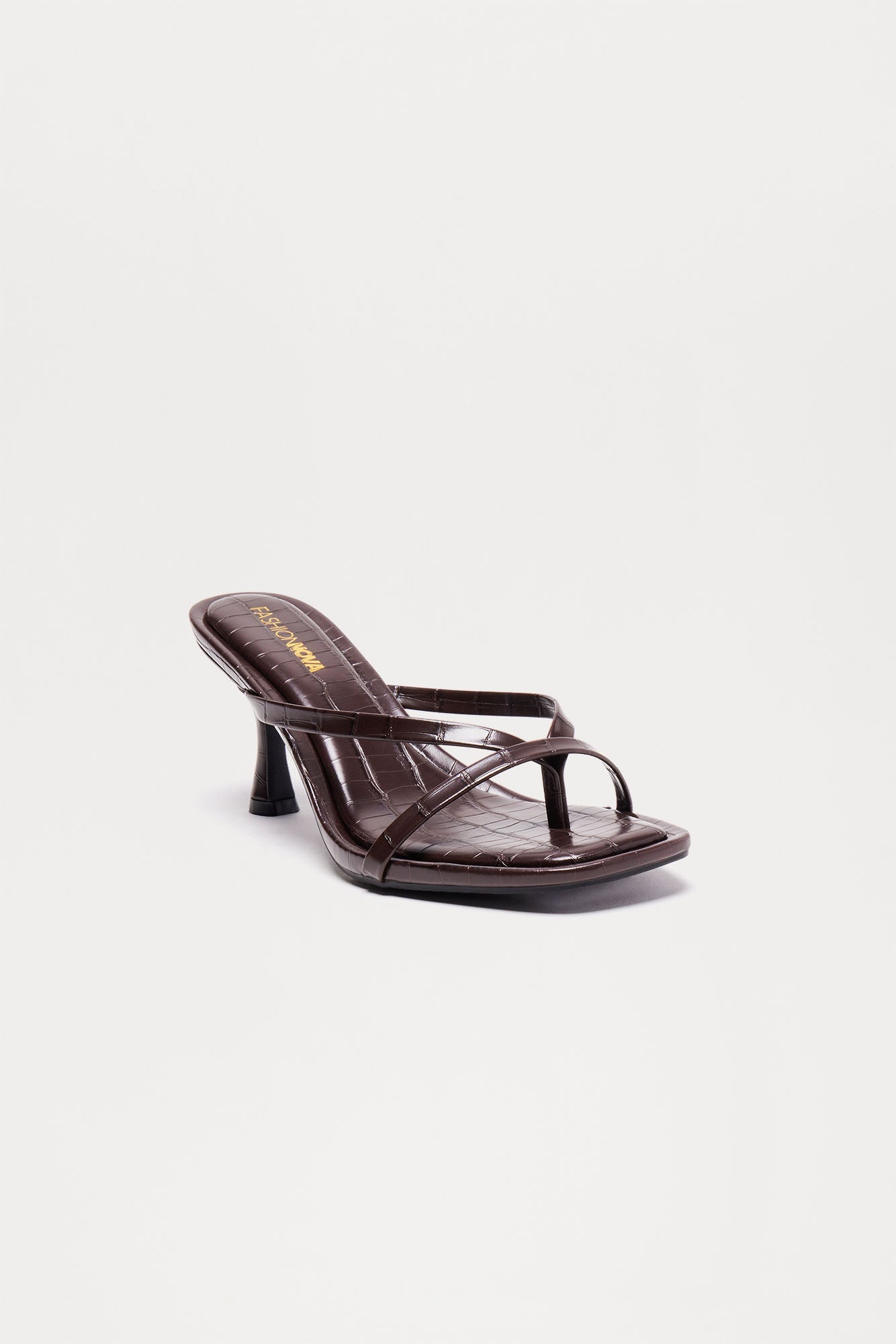 Panama Thong Mules - Brown Croc