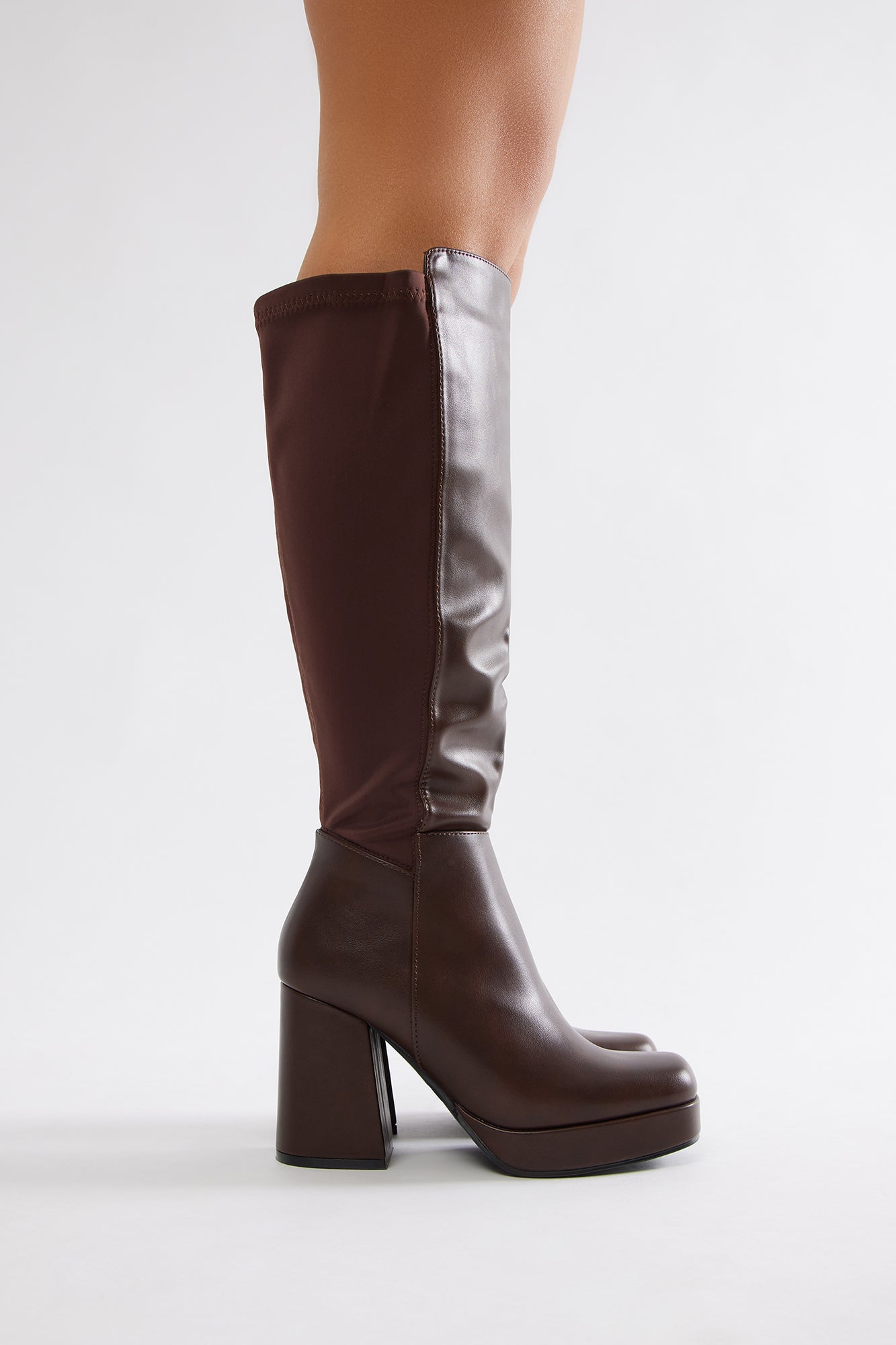 Vic Knee High Boots - Brown