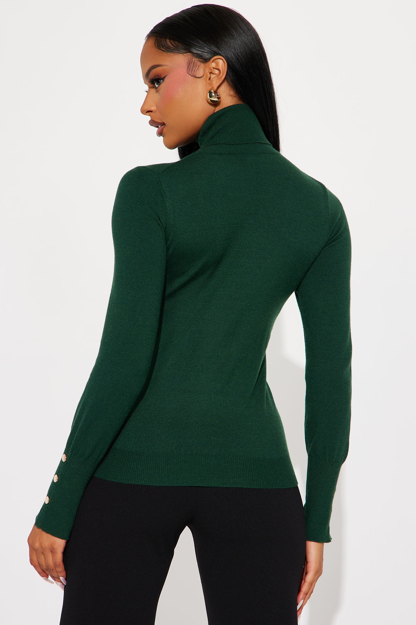 Meet Me Somewhere Turtle Neck Sweater - Hunter