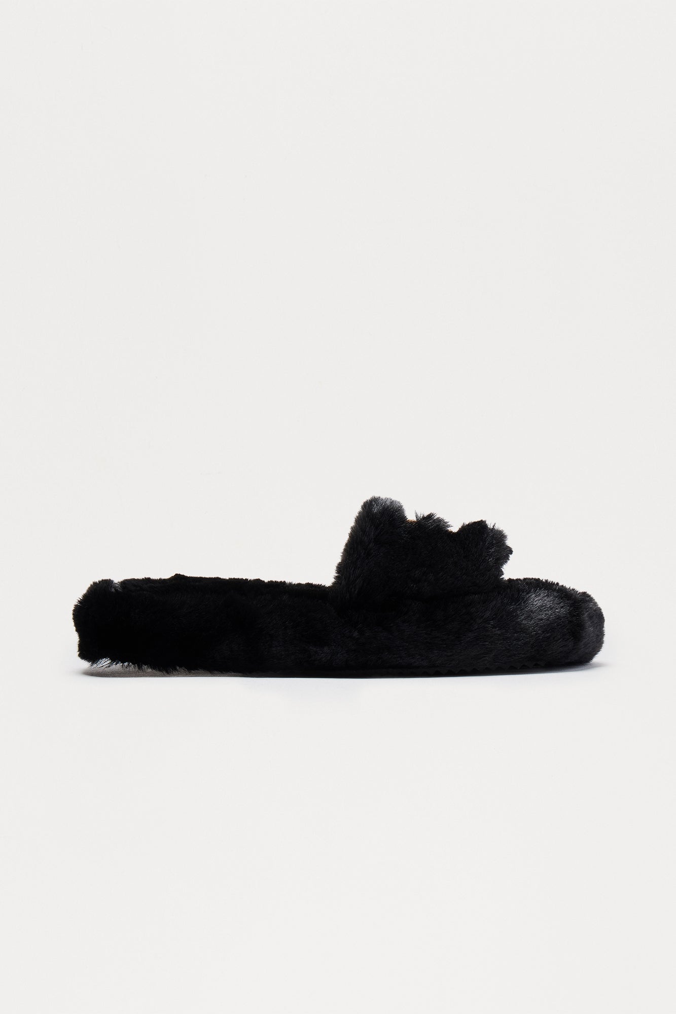Winda Faux Fur Slippers - Black