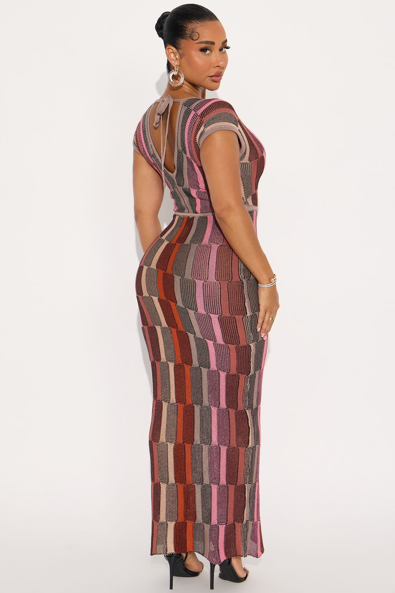 Sia Knit Maxi Dress - Mauve/combo