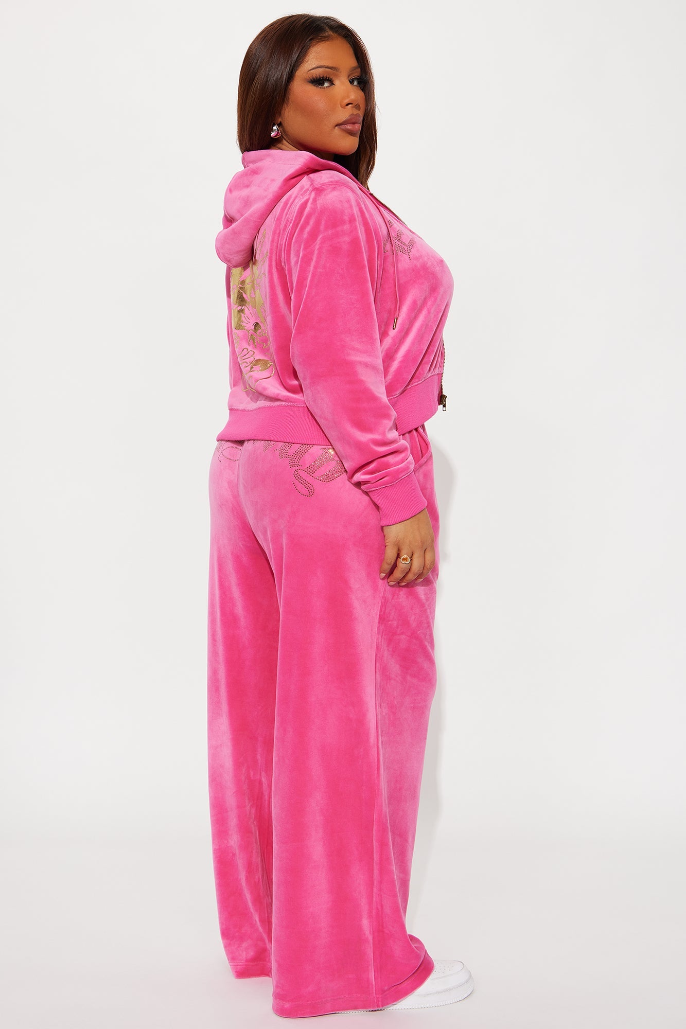Ed Hardy Tattoo Eagle Velour Pant Set - Pink