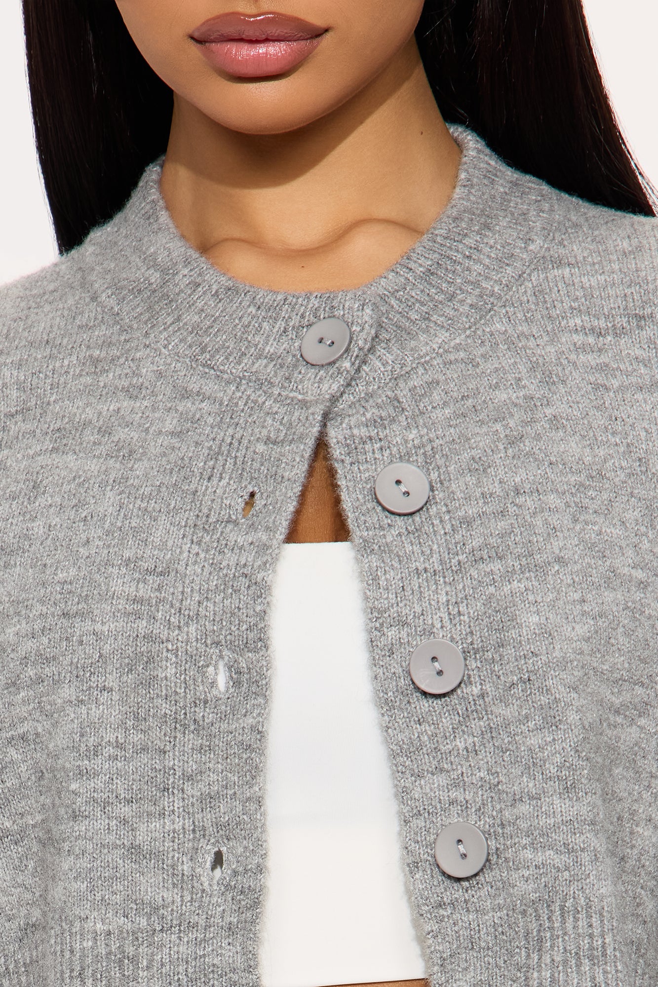 Central Park Cropped Cardigan - Grey