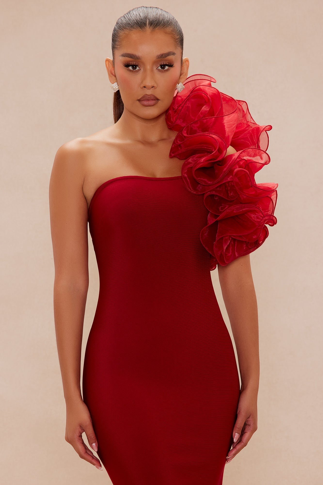 Daniella Bandage Maxi Dress - Burgundy