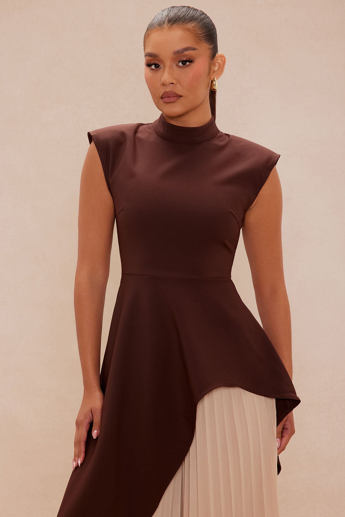 Paris Pleated Pant Set - Chocolate