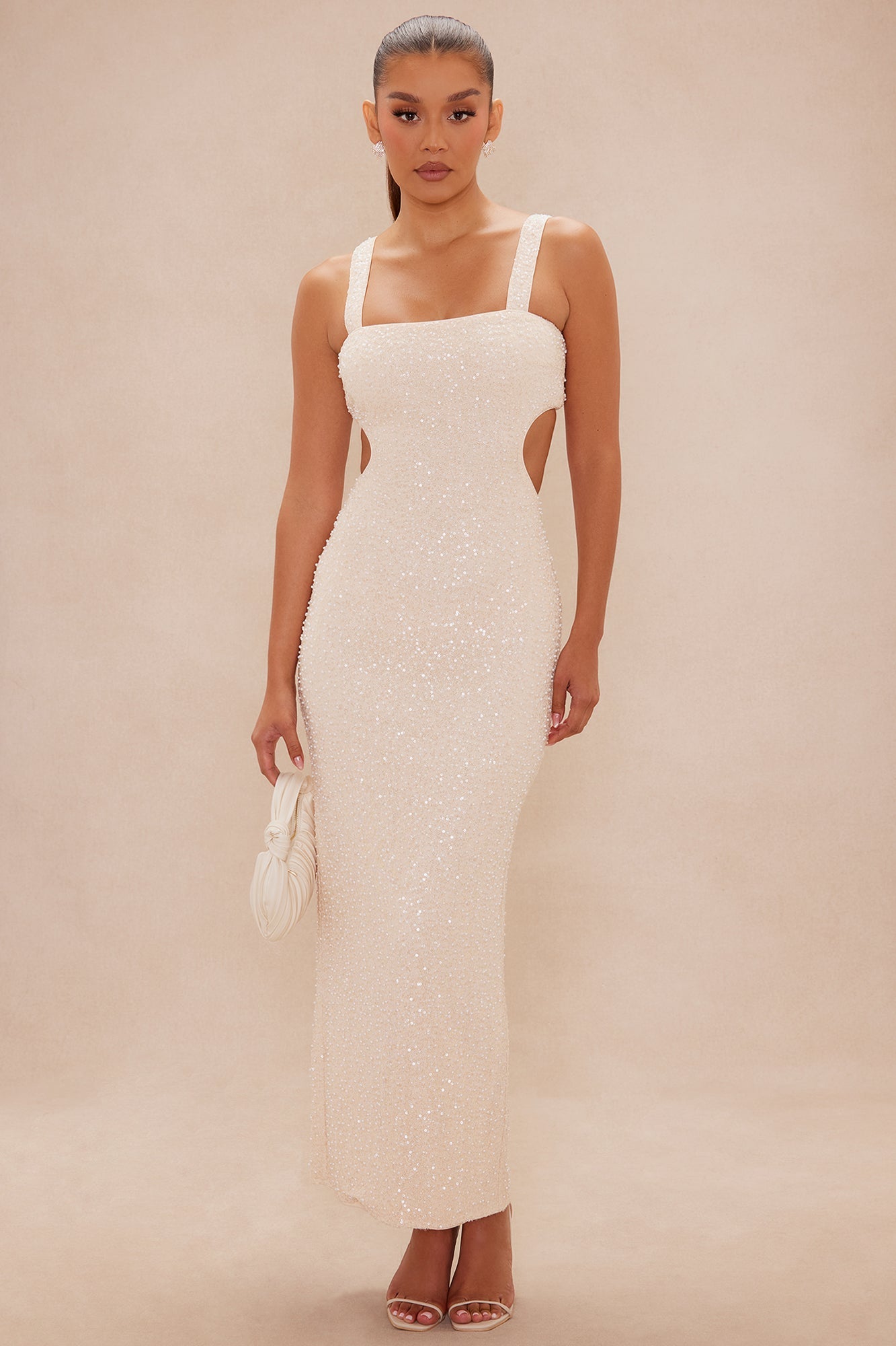 Maribelle Backless Sequin Maxi Dress - Champagne