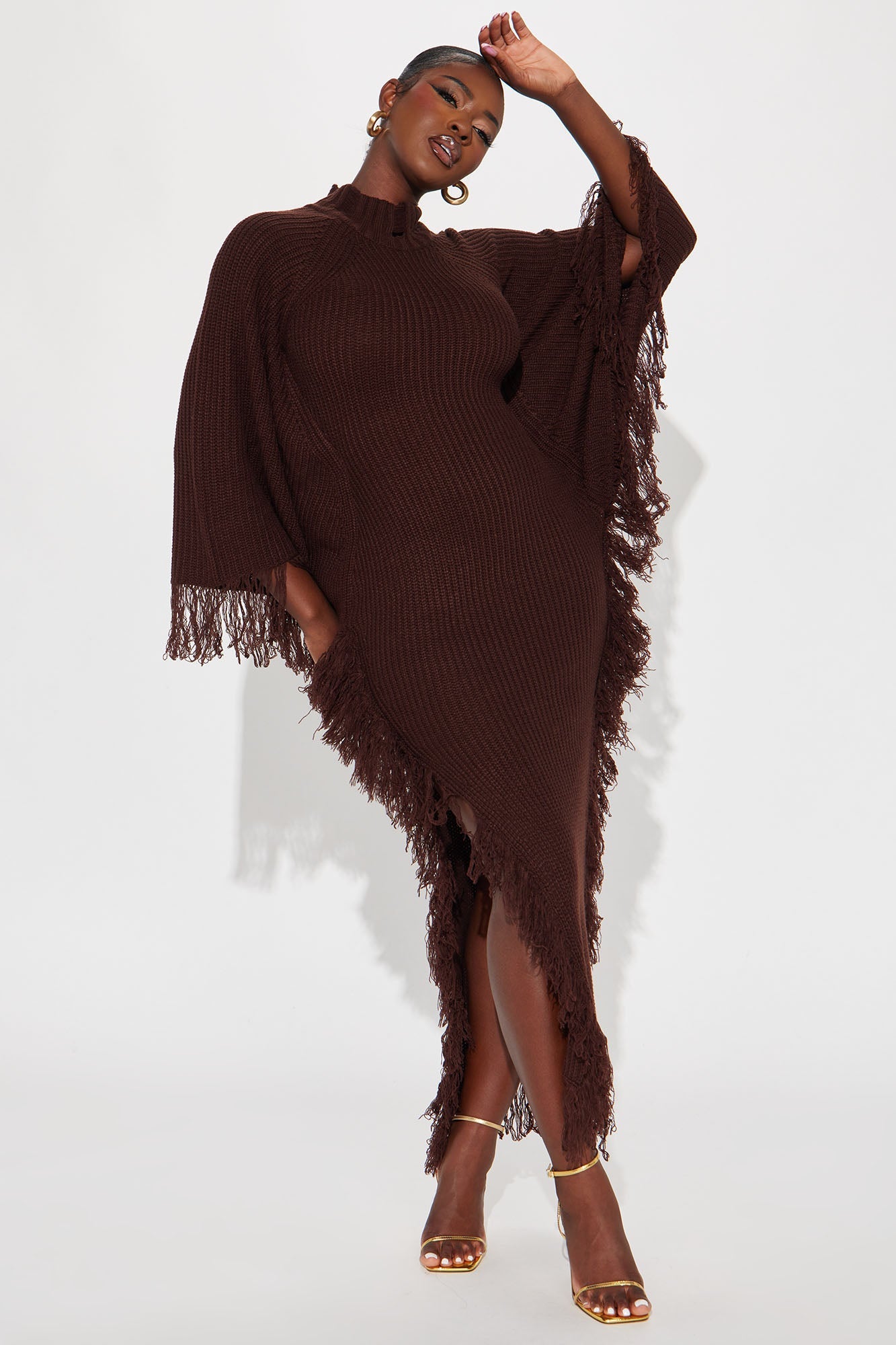 Venae Sweater Maxi Dress - Brown
