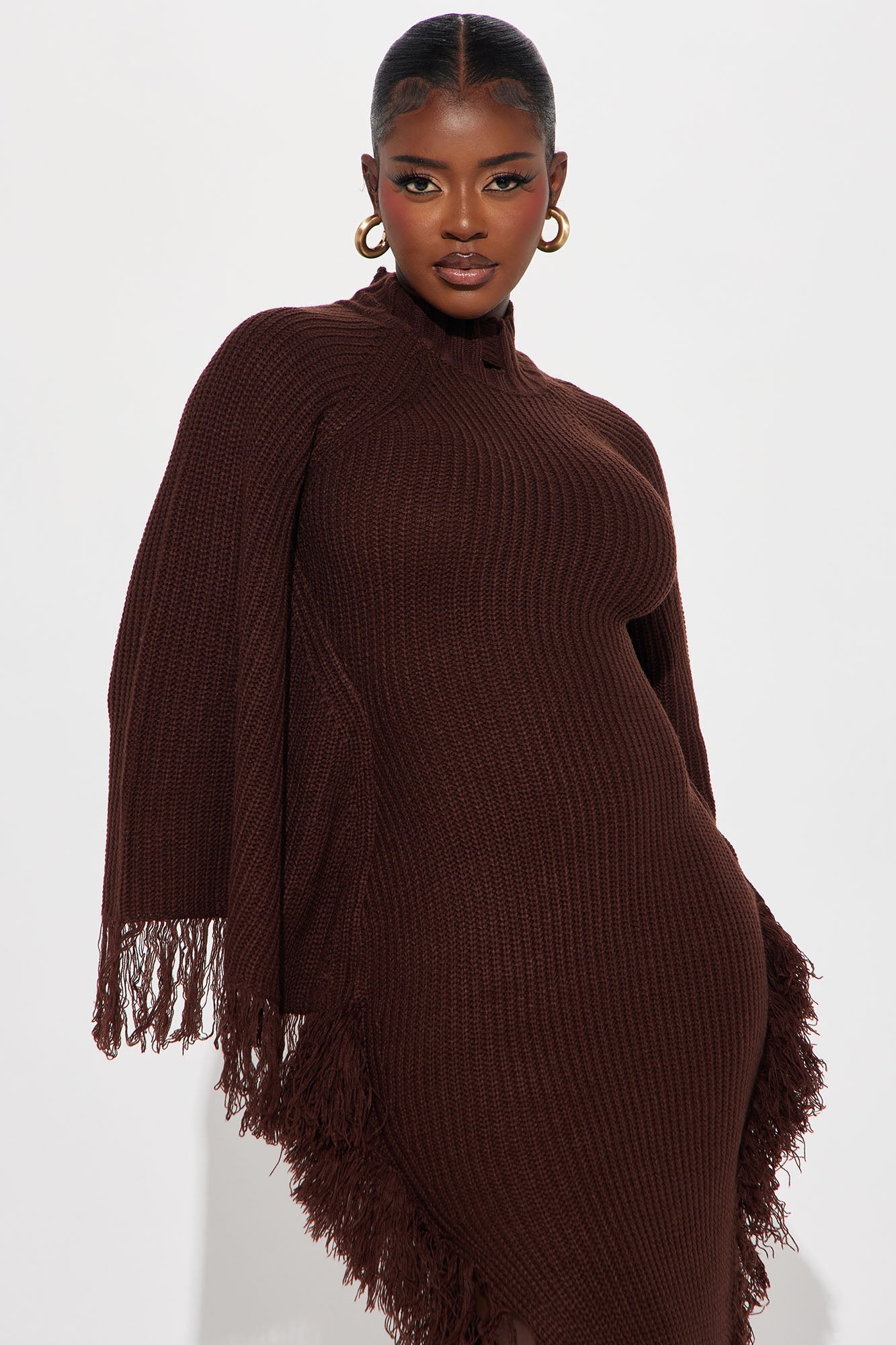 Venae Sweater Maxi Dress - Brown