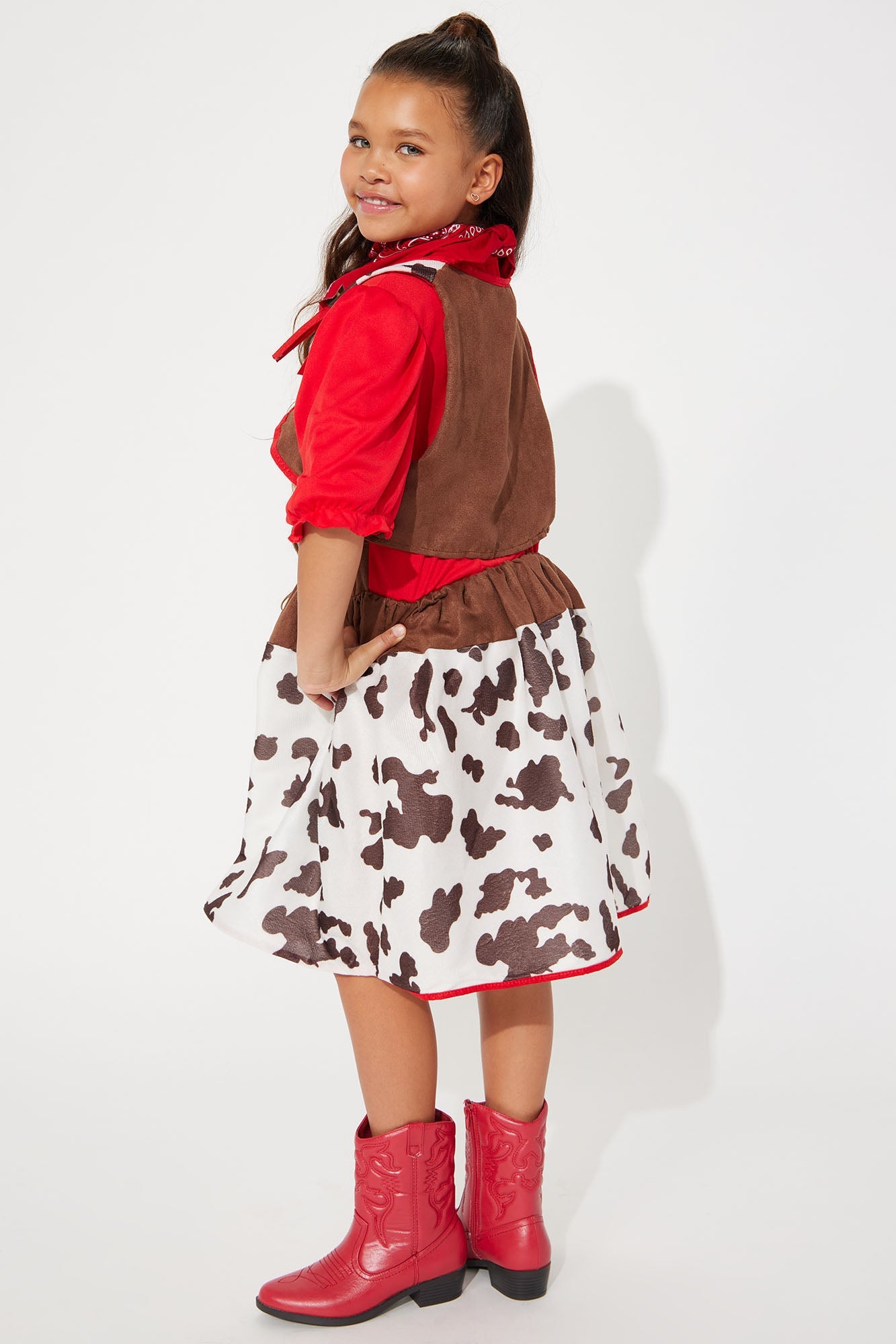 Mini Lil Miss Cowgirl Costume - White/combo