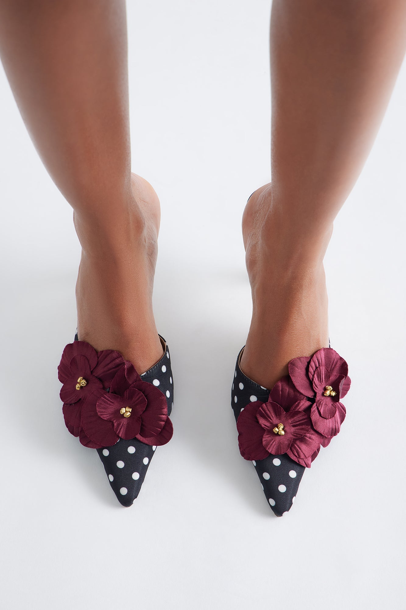 Sweet Flower Pumps - Black/combo