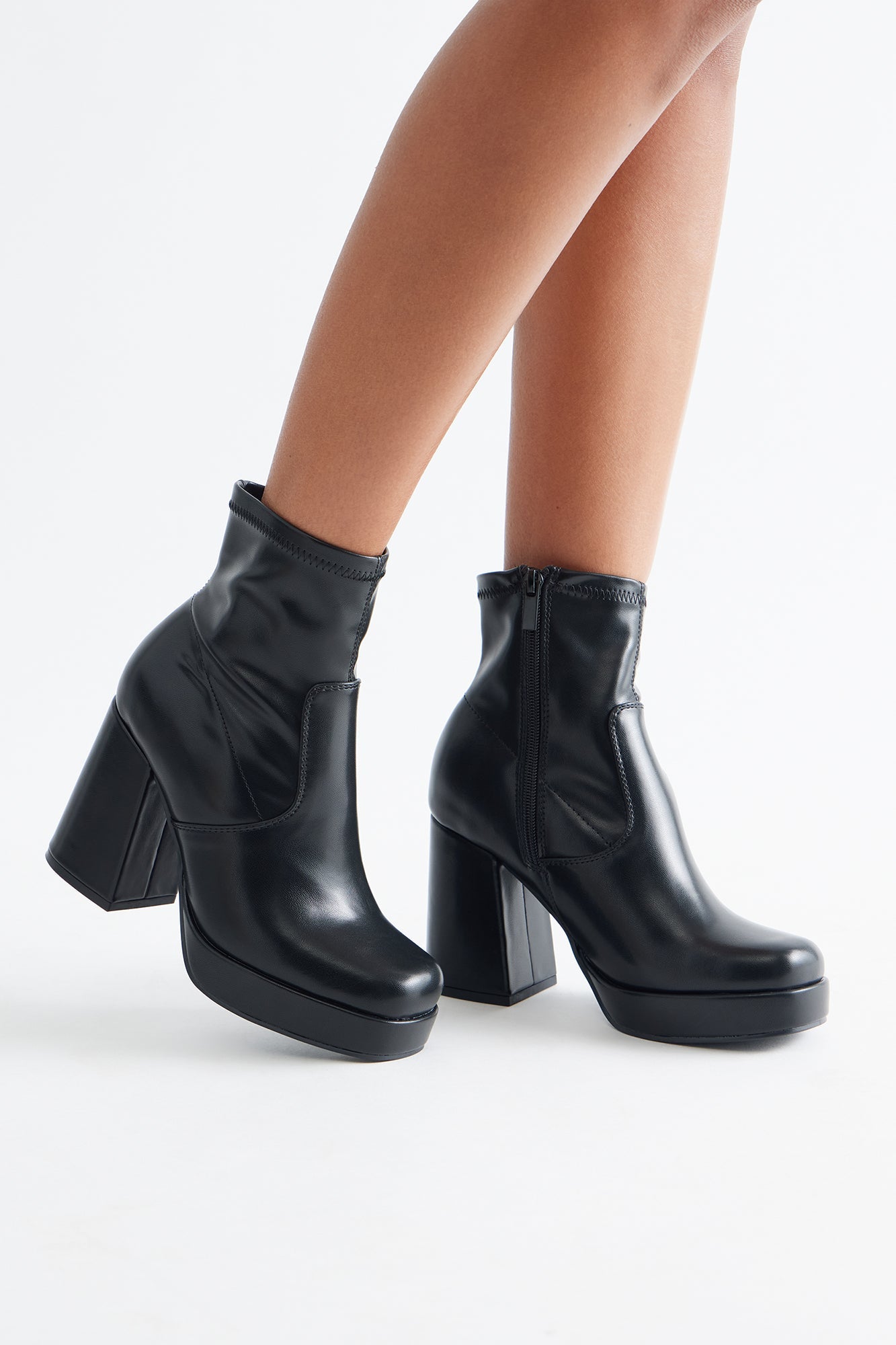 Rebel Platform Booties - Black