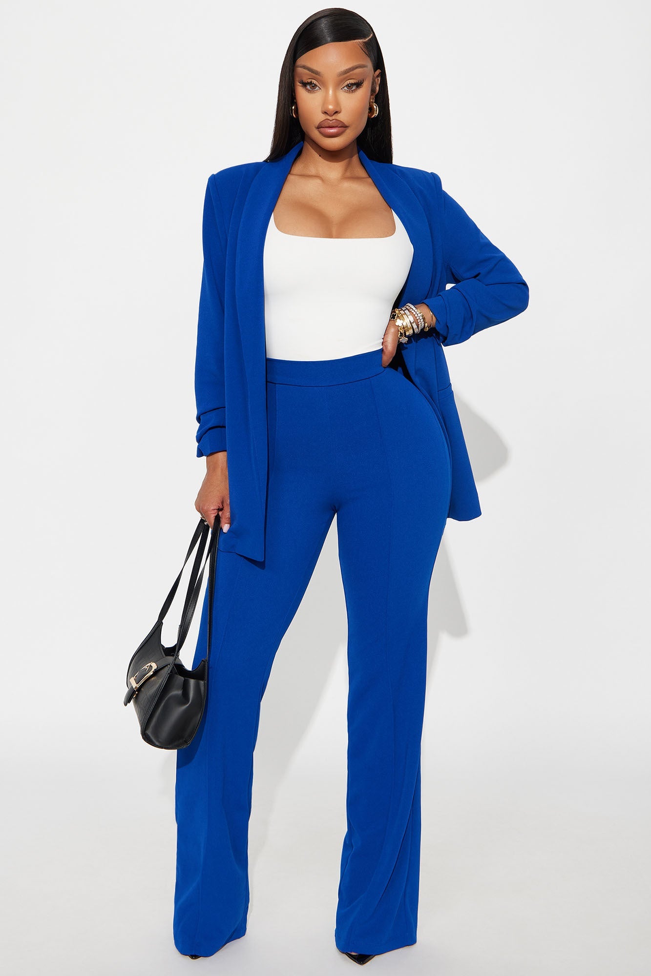 Petite Victoria High Waisted Dress Pants - Royal