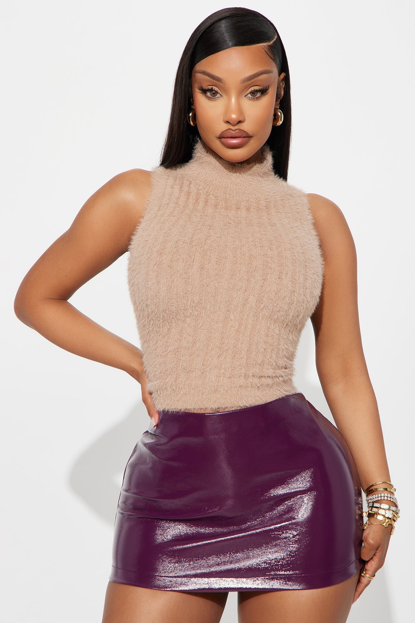 Soft Touch Fuzzy Sweater - Taupe