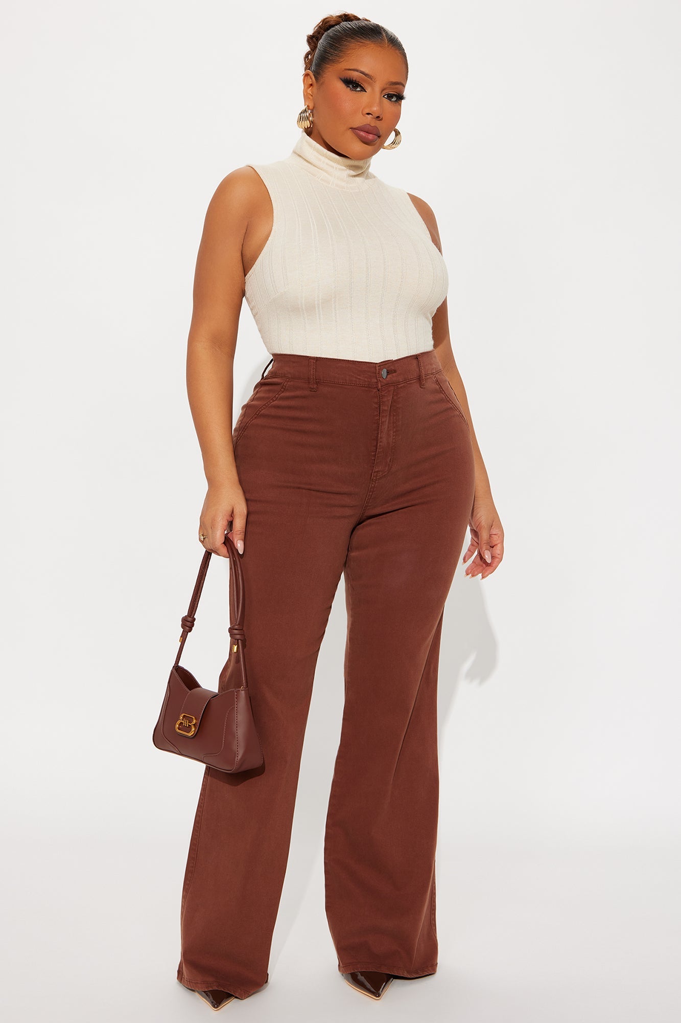 Antonella Mock Neck Ribbed Bodysuit - Ivory