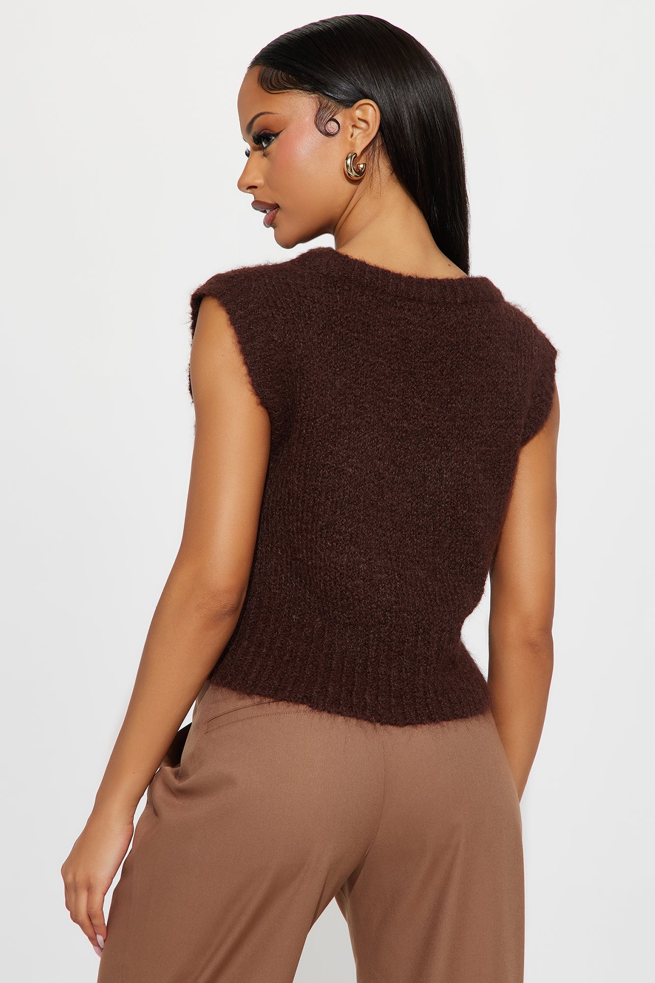 Well Behaved Fuzzy Sweater - Chestnut