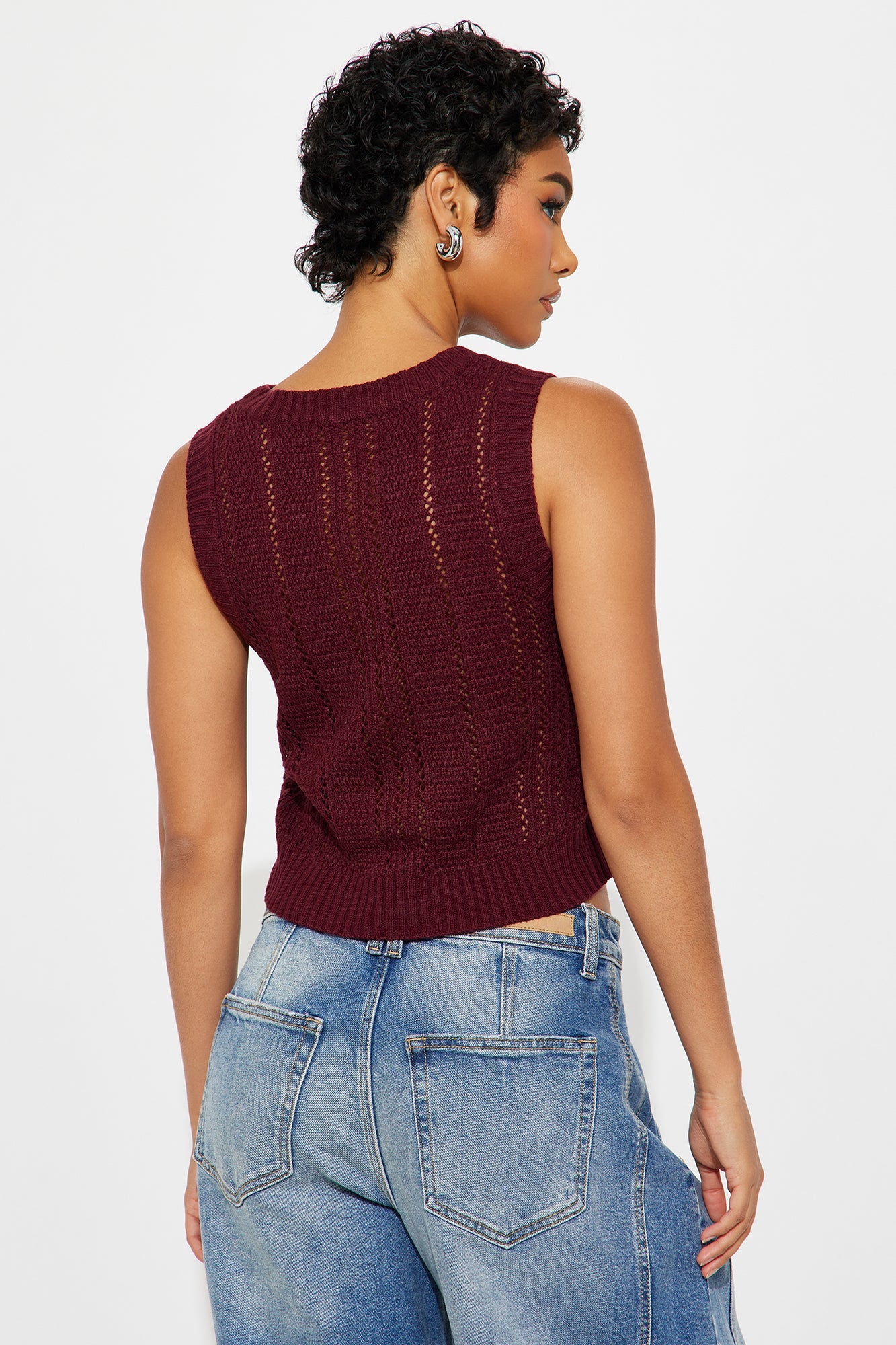 Time For A Reunion Sweater Vest - Burgundy