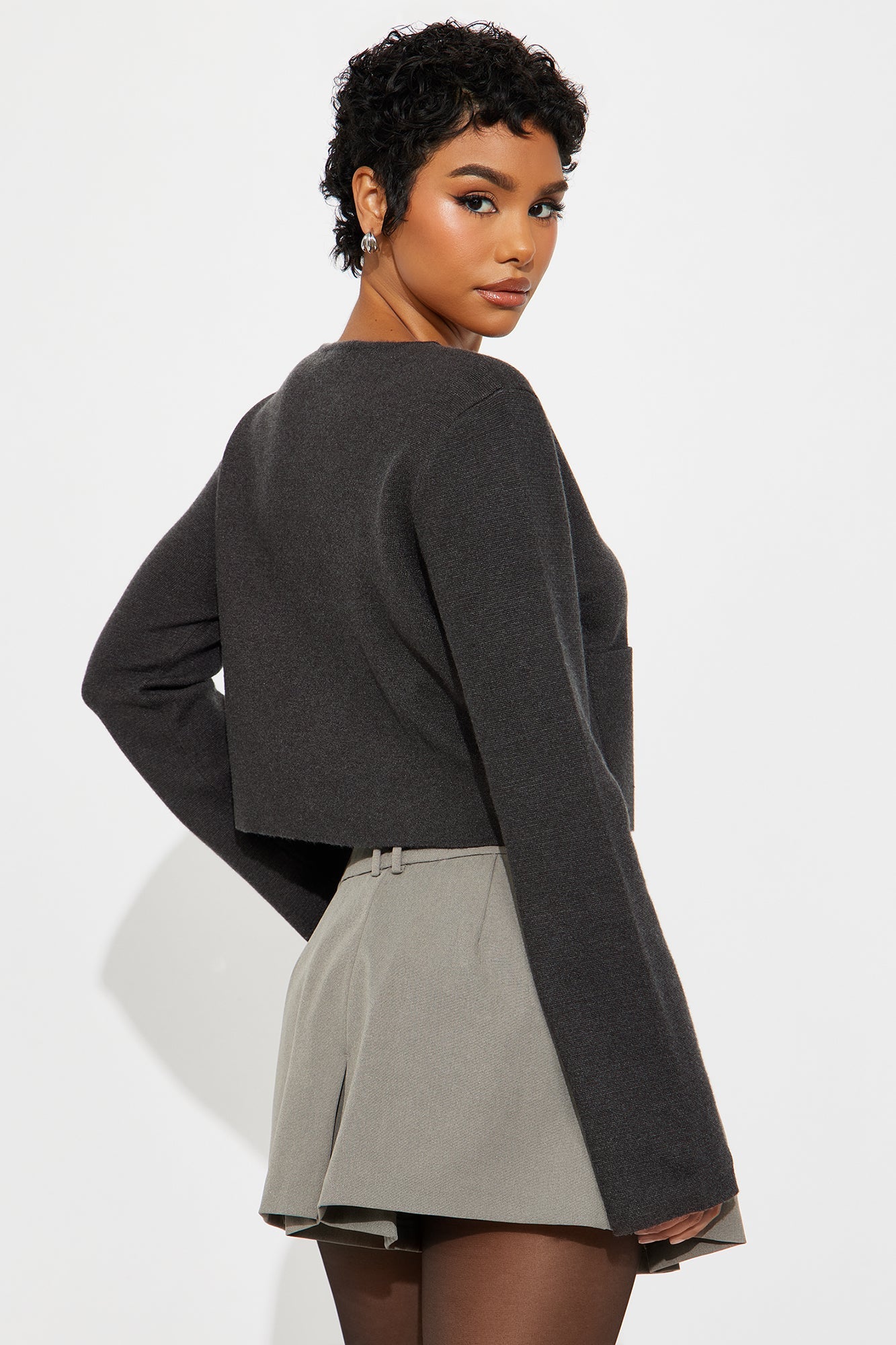 Sweet Talk Cardigan - Charcoal