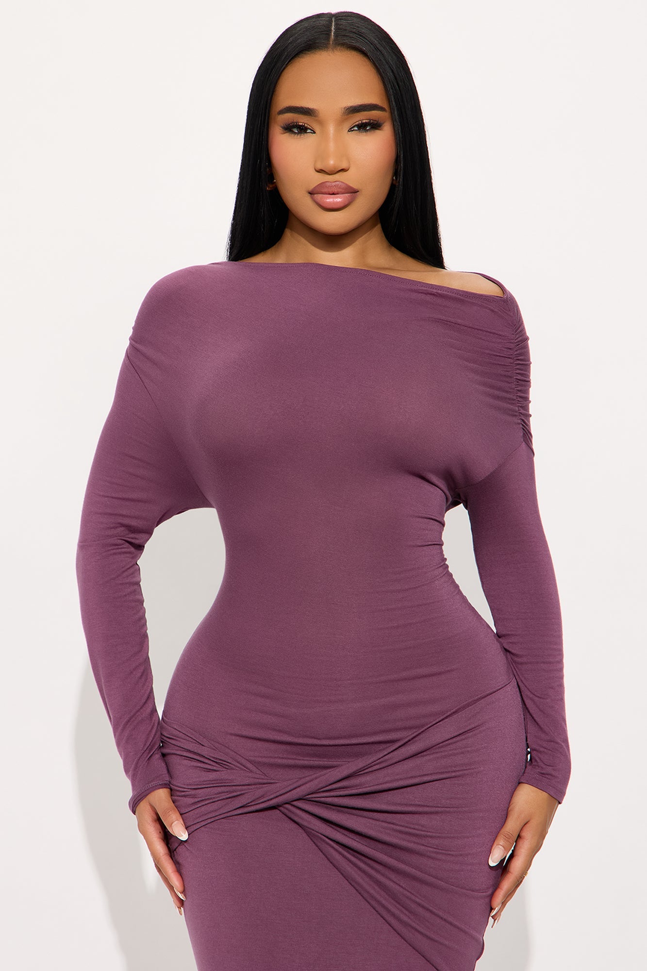 Bradbury Asymmetrical Maxi Dress - Purple