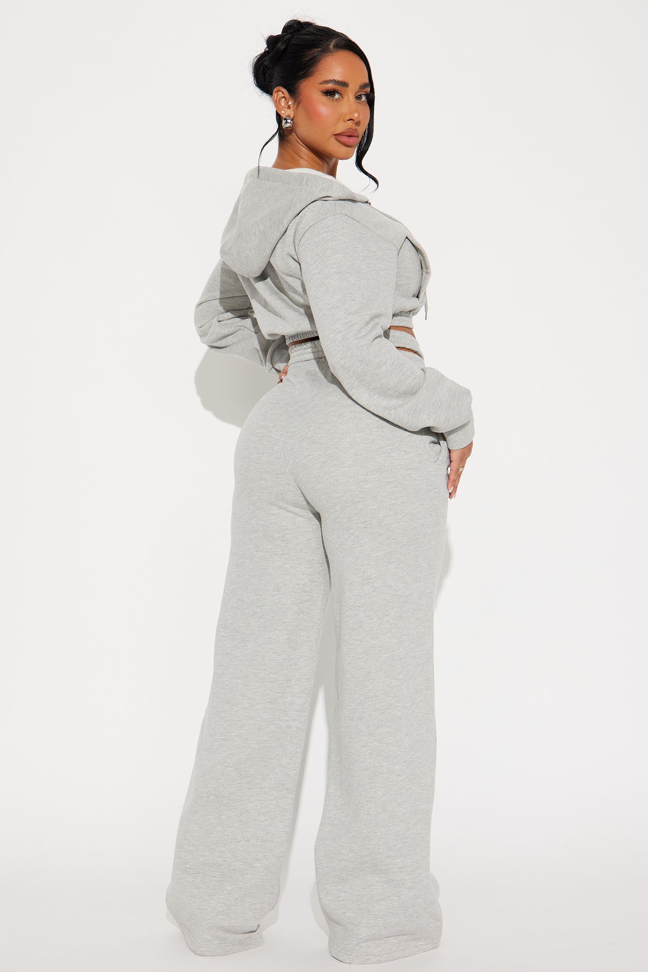 Chill Time Fleece Pant Set - Heather Grey