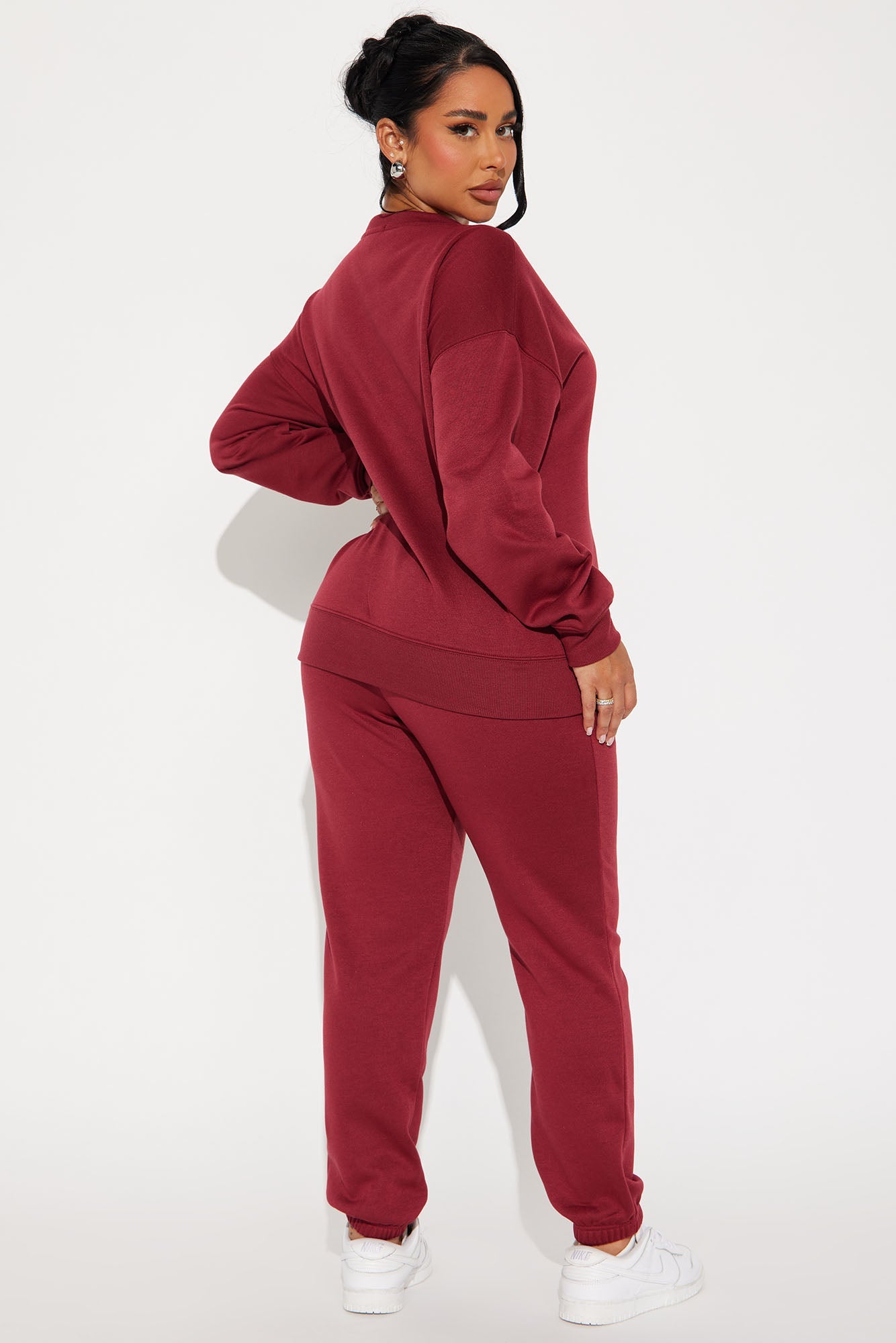 Low Key Fleece Jogger Set - Burgundy