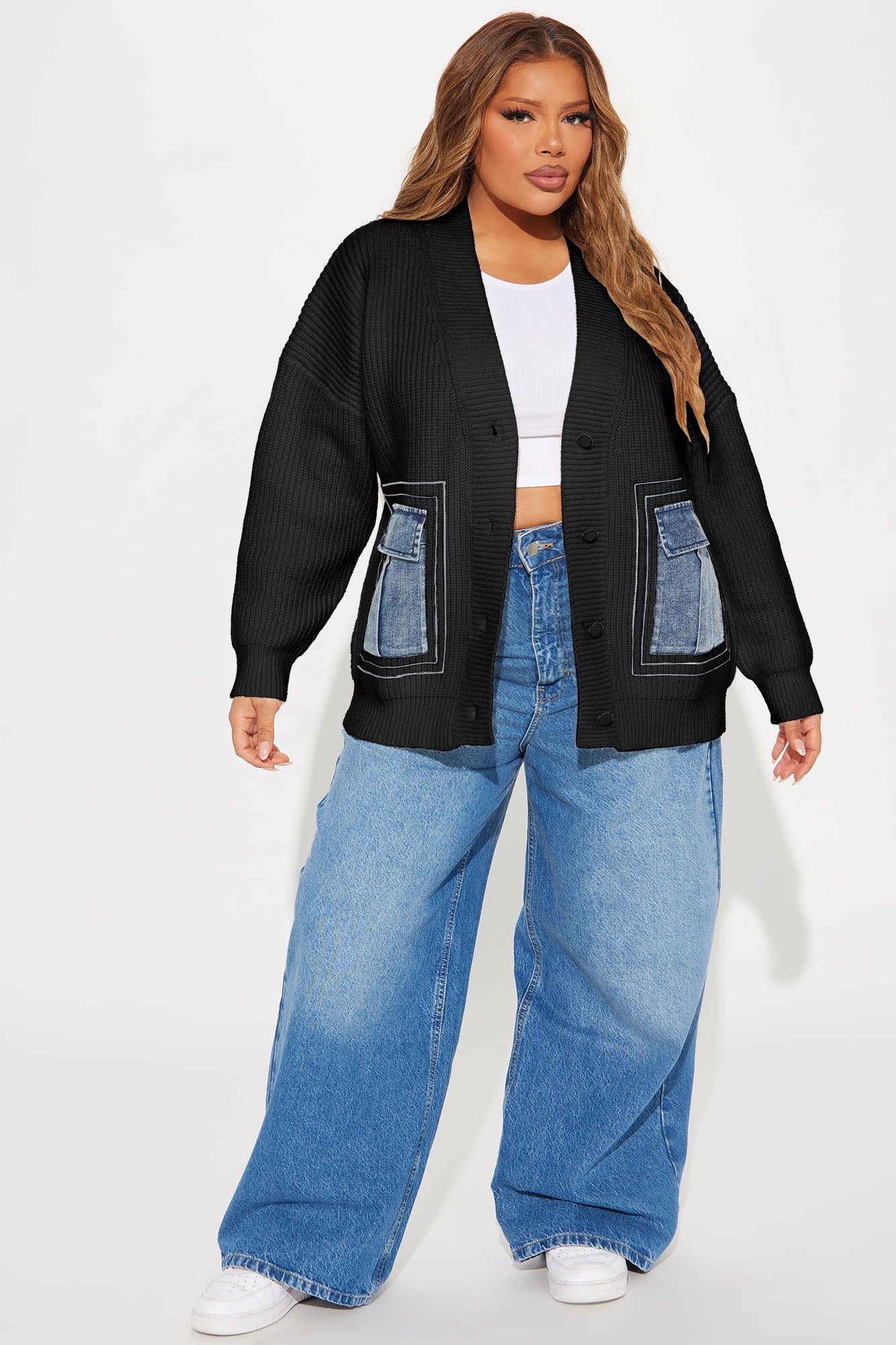 Frankie Oversized Cardigan - Black/combo