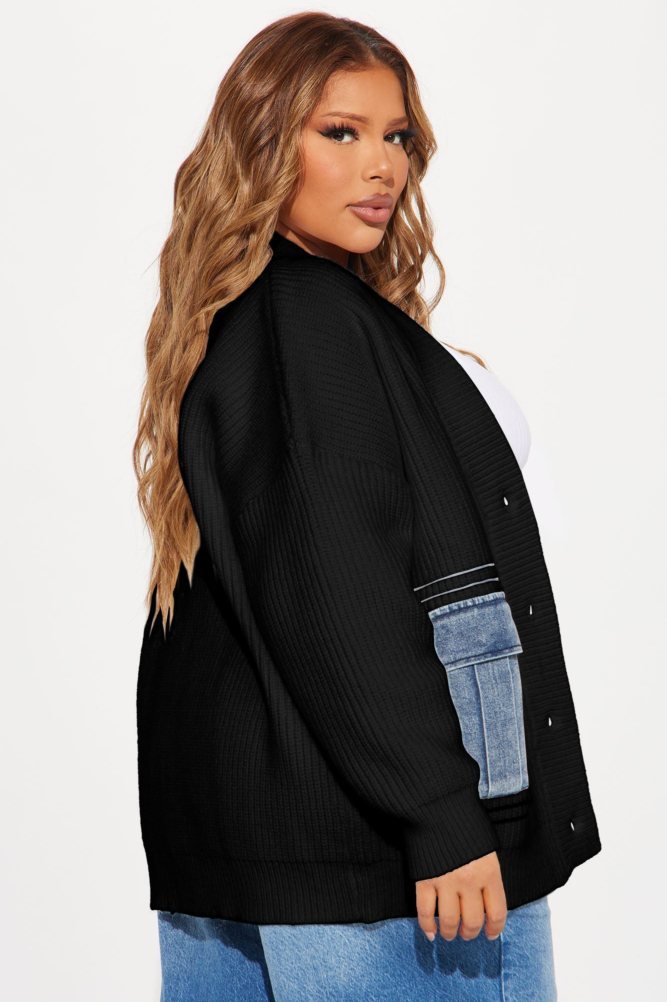Frankie Oversized Cardigan - Black/combo