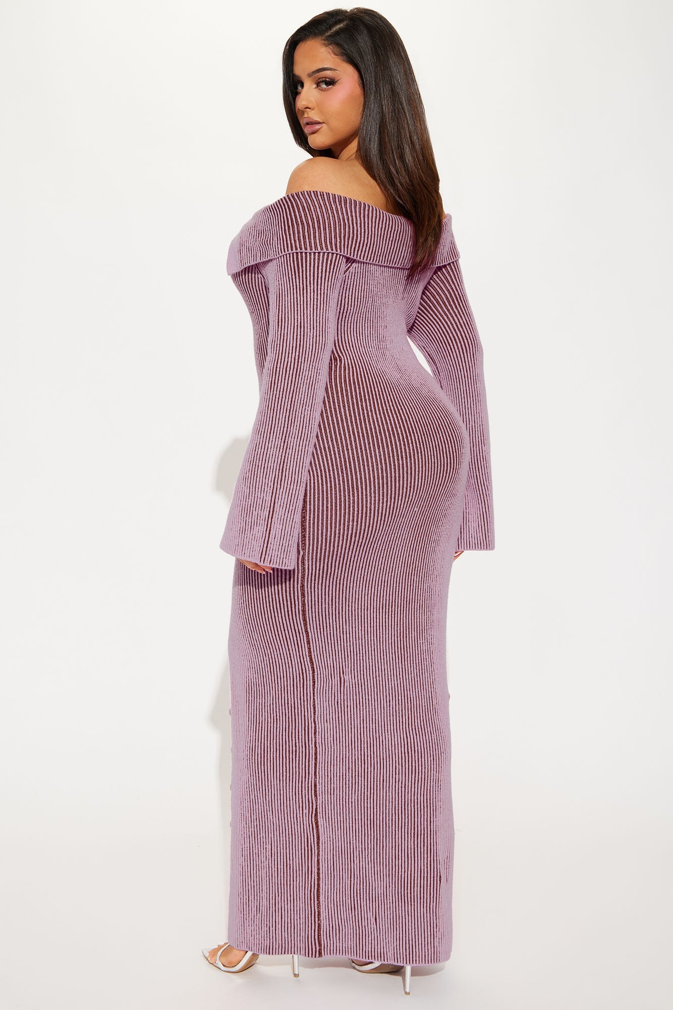 Megan Sweater Maxi Dress - Lavender/combo