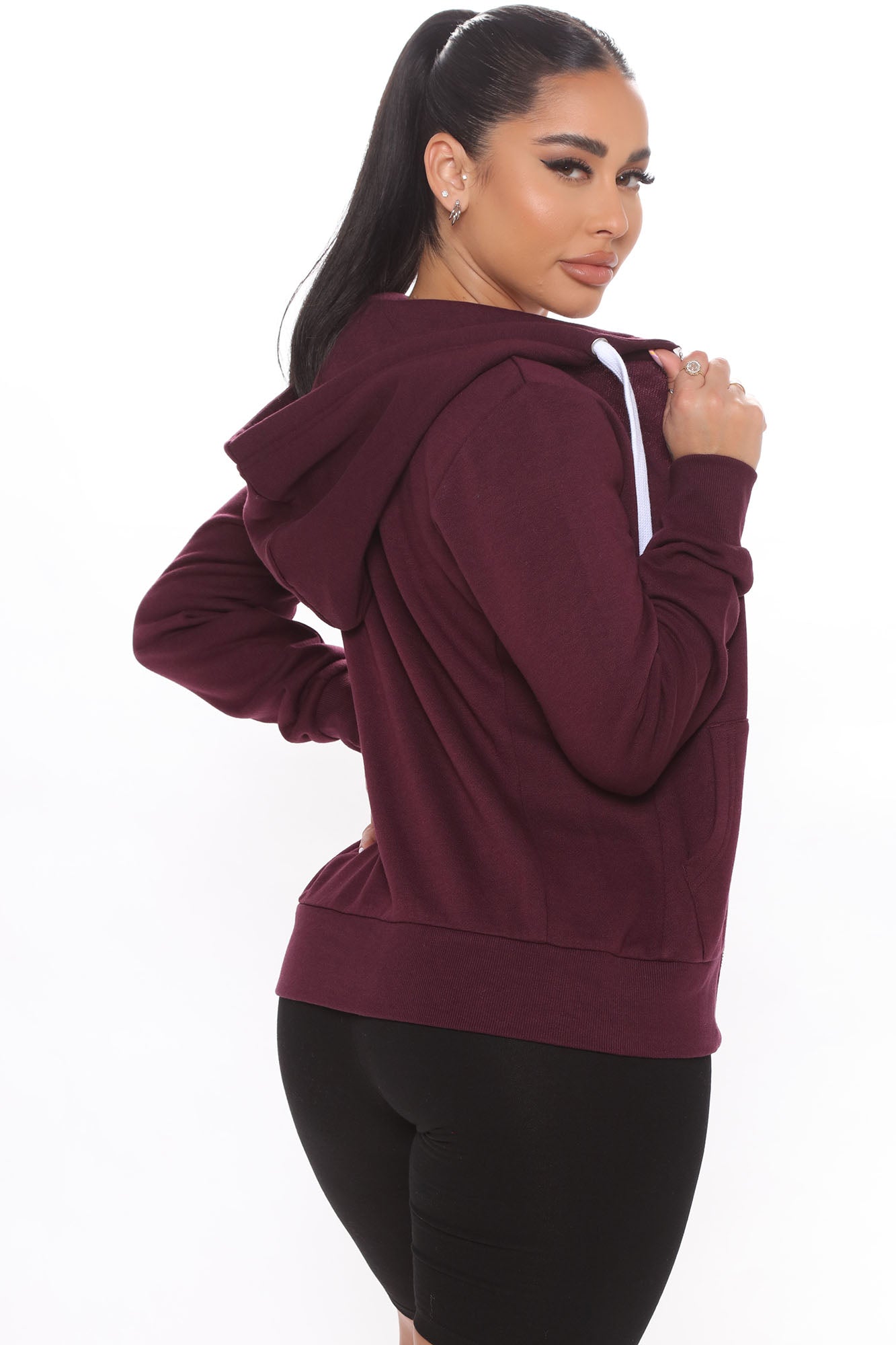 Relaxed Vibe Zip Up Jacket - Plum