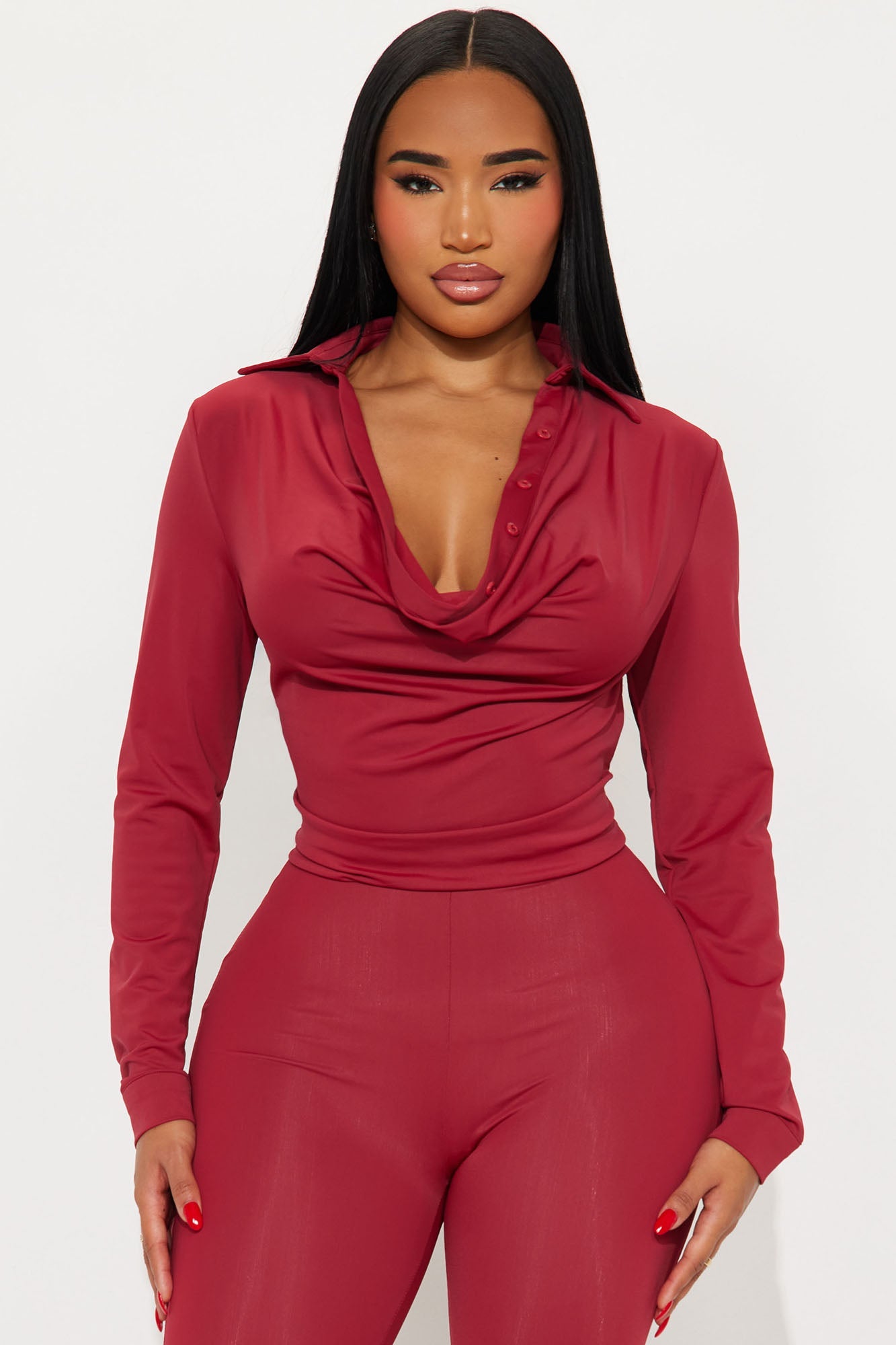 Claire Tricot Flare Jumpsuit - Red
