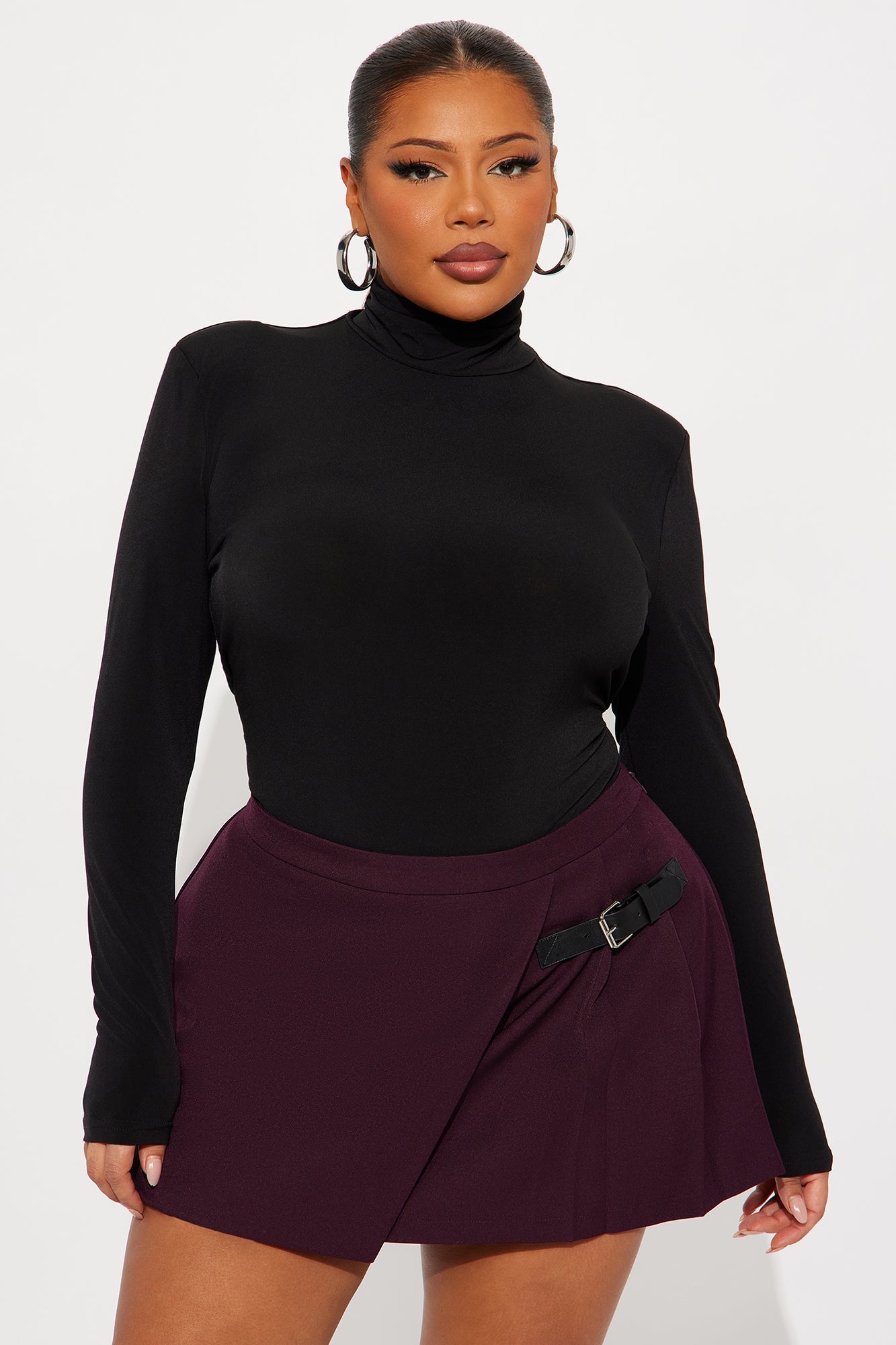 True Long Sleeve Turtle Neck Bodysuit - Black