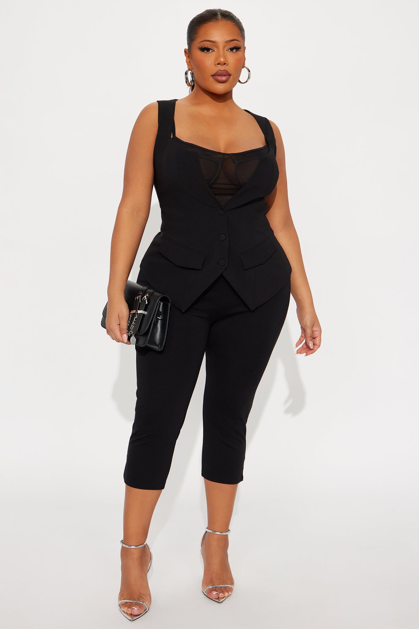 Bossed Up 2 Piece Vest Set - Black