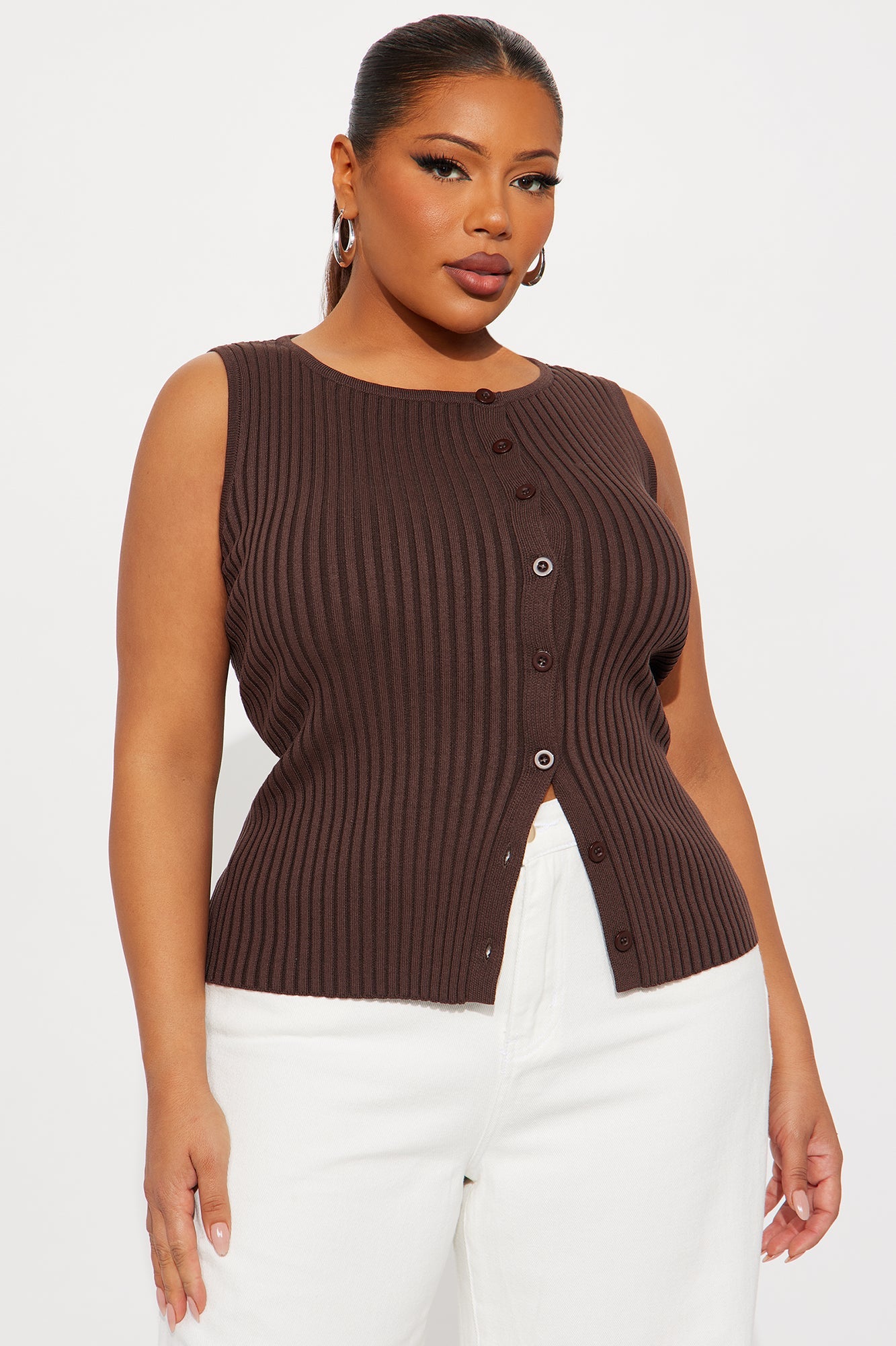 Back To You Sweater Top - Chocolate
