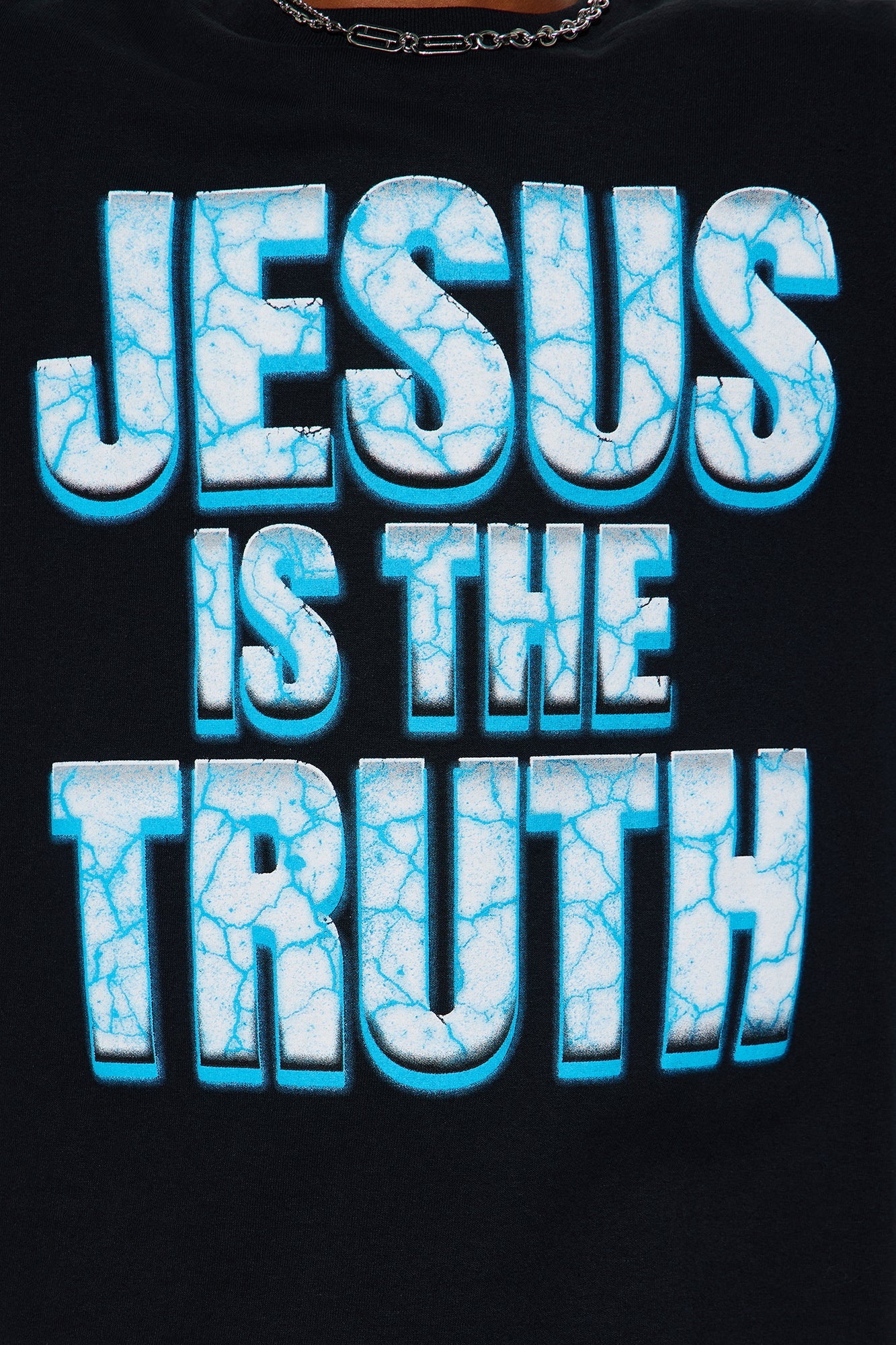 Mini Jesus Is The Truth Oversized Short Sleeve Tee - Black