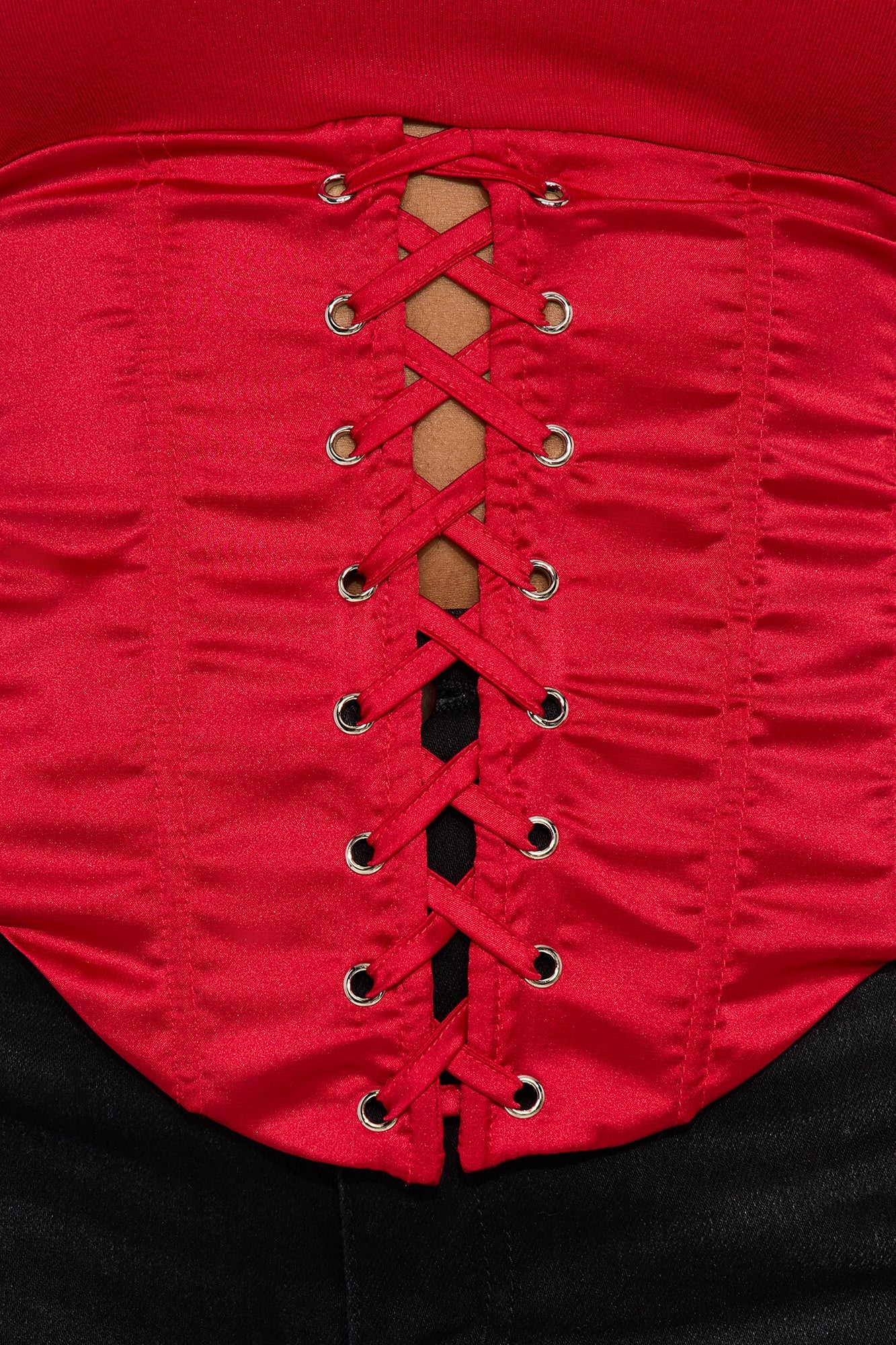 Love On The Line Corset Top - Red